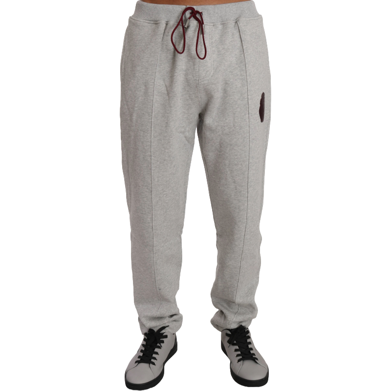 Billionaire Italian Couture Gray Cotton Hooded Sweatsuit Ensemble