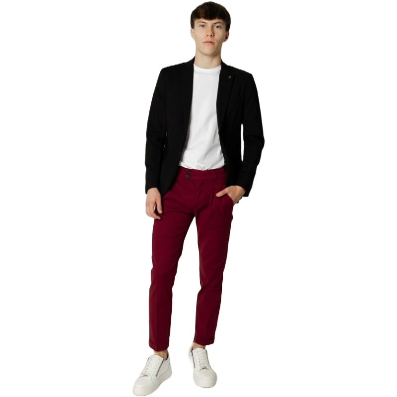 Gianni Lupo Black Cotton Blazer with Tailored Elegance