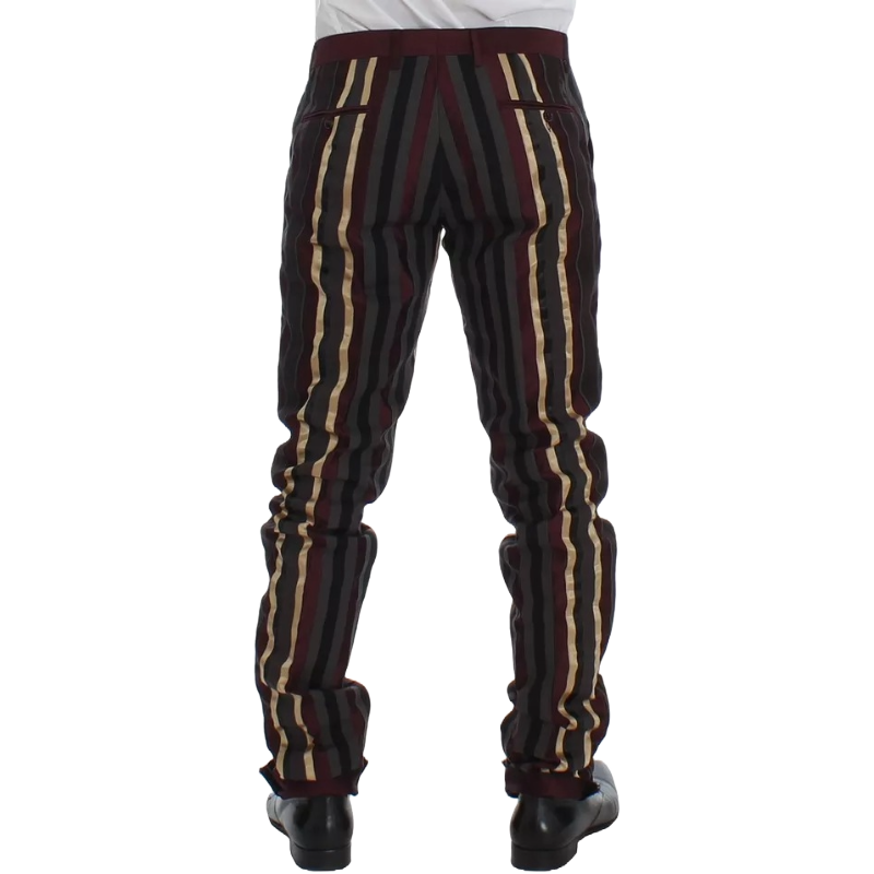 Dolce & Gabbana Burgundy Silk 3 Piece Slim Fit Suit