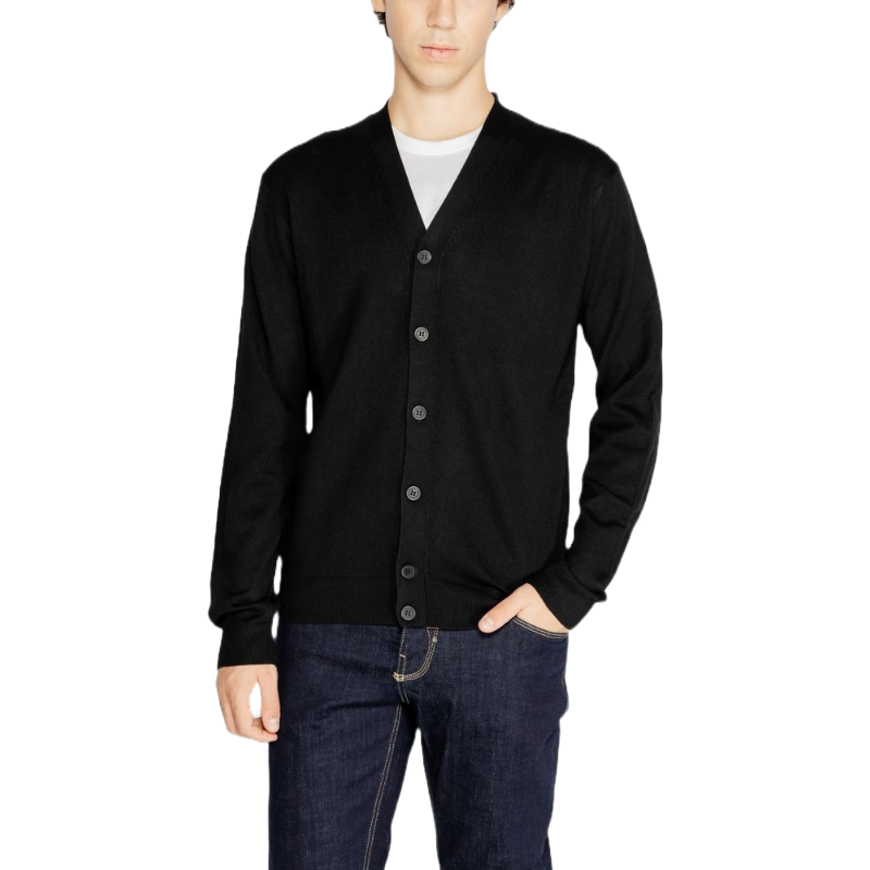 Hamaki-Ho Black Viscose Cardigan for Effortless Elegance
