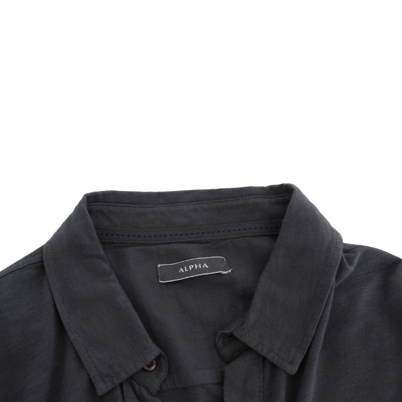 Alpha Massimo Rebecchi Sleek Navy Blue Casual Cotton Shirt