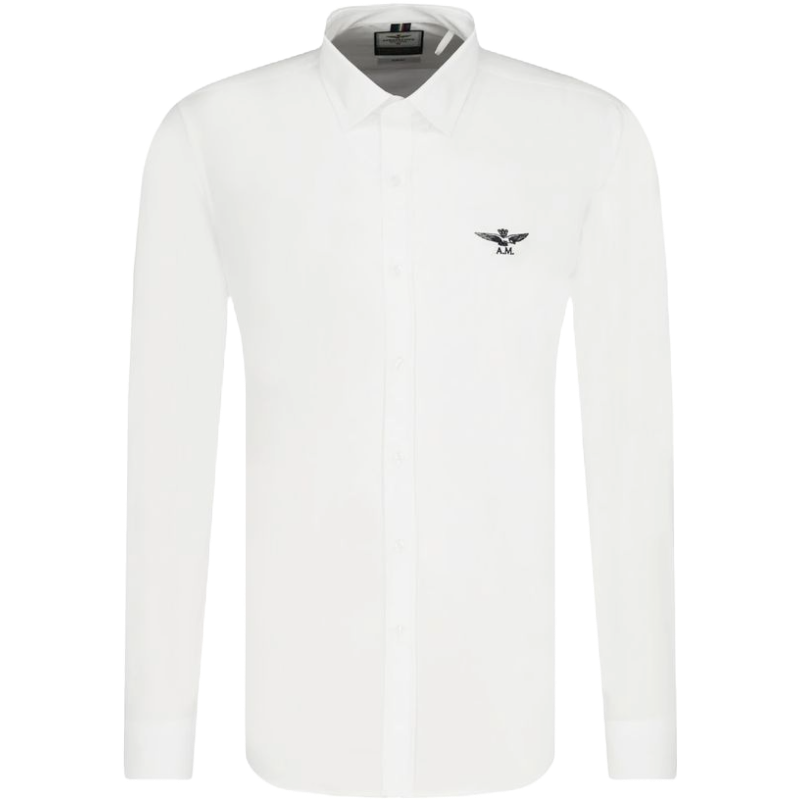 Aeronautica Militare White Cotton Shirt for Timeless Elegance