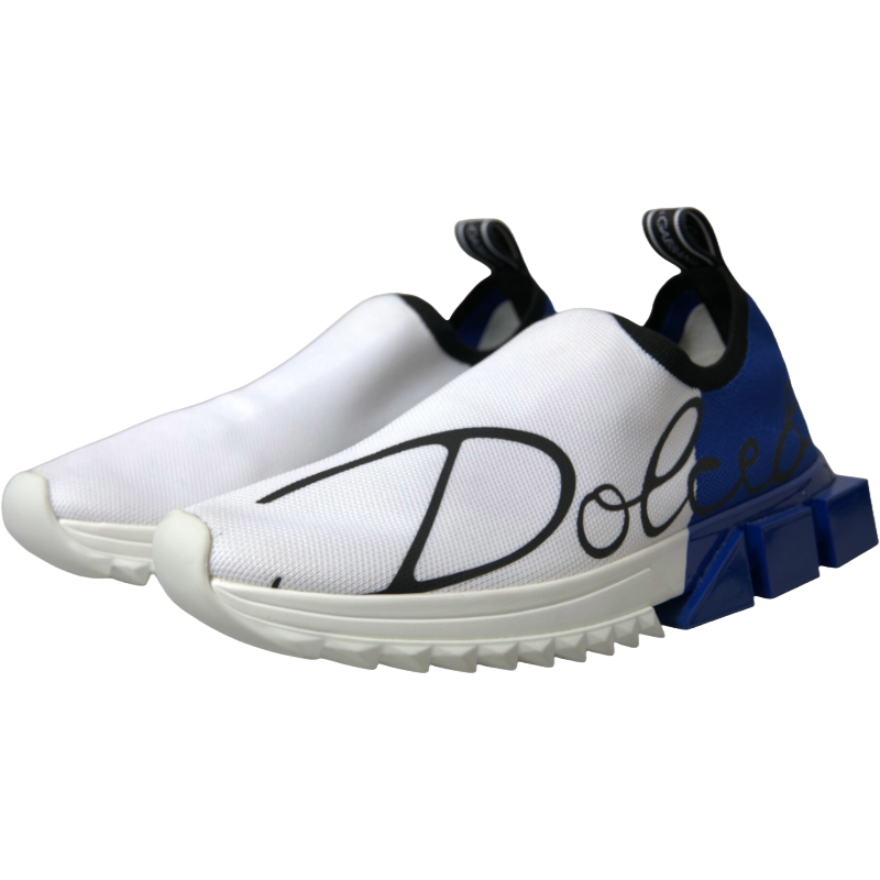 Dolce & Gabbana Blue Fabric Chic Low Top Sorrento Sneakers