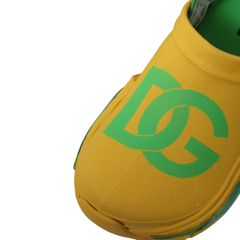 Dolce & Gabbana Yellow Rubber Clogs Slippers in Lush Colors