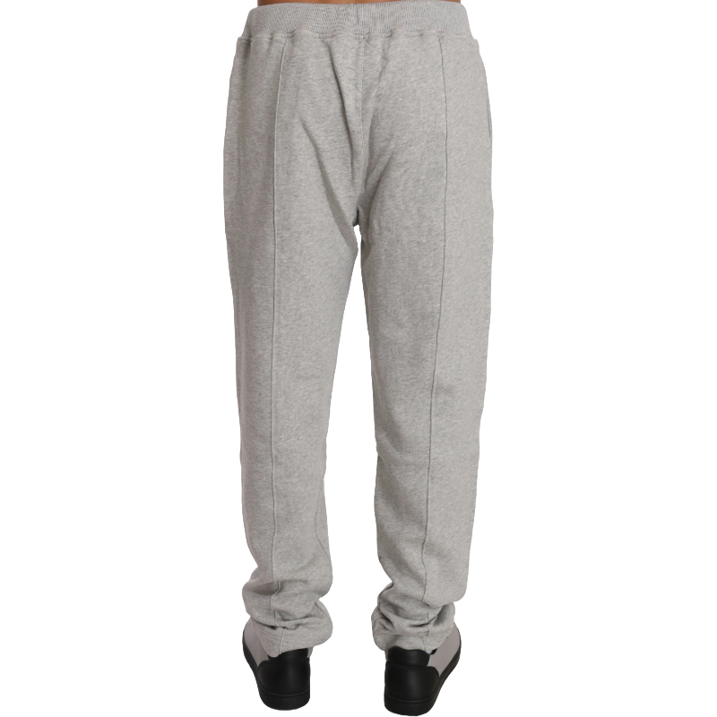 Billionaire Italian Couture Gray Cotton Hooded Sweatsuit Ensemble