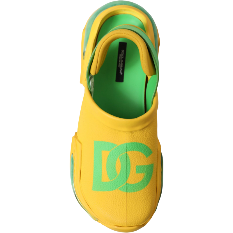 Dolce & Gabbana Yellow Rubber Clogs Slippers in Lush Colors