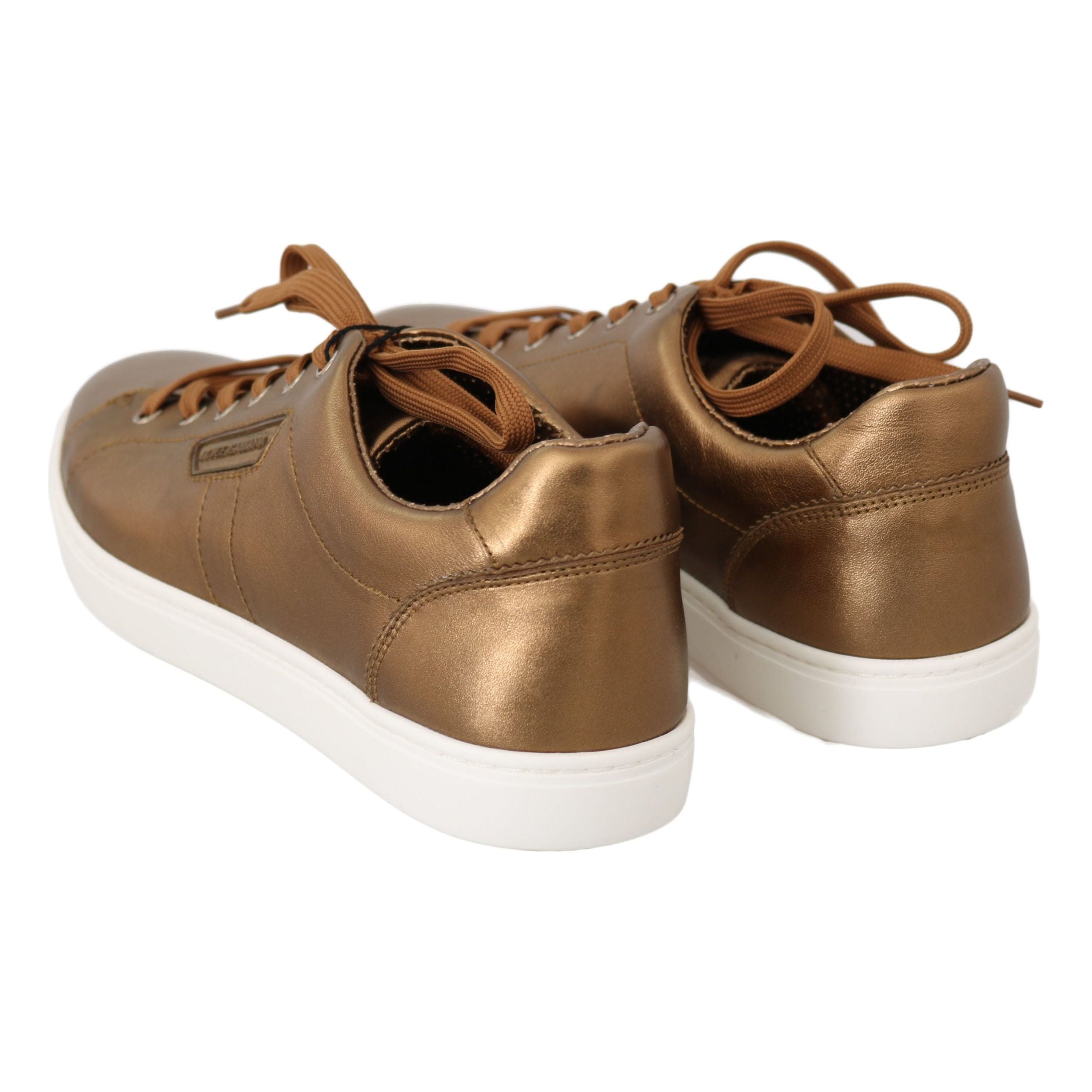Dolce & Gabbana Golden Metallic Leather Sneakers