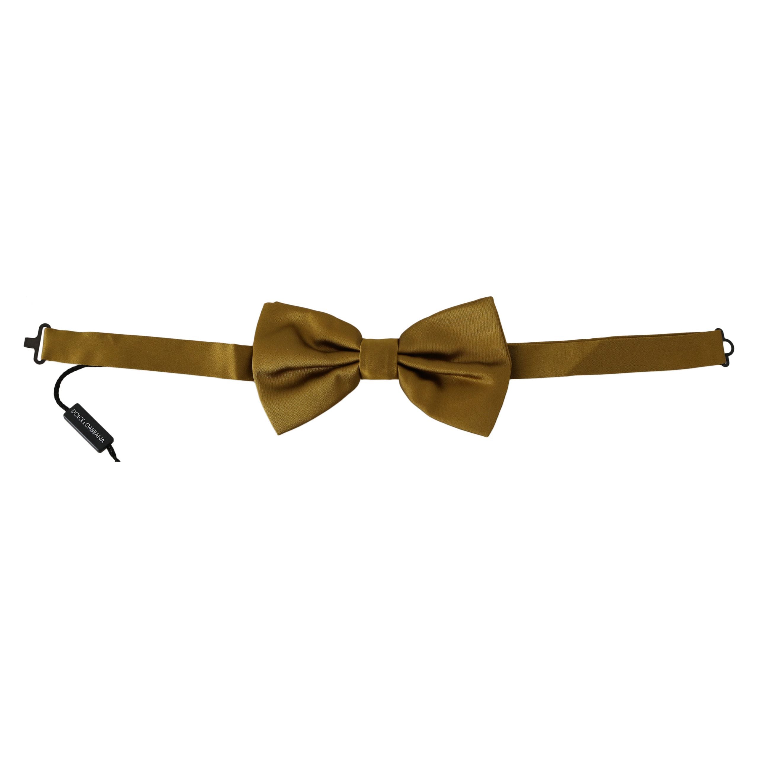 Dolce & Gabbana Mustard Silk Bow Tie Accessory