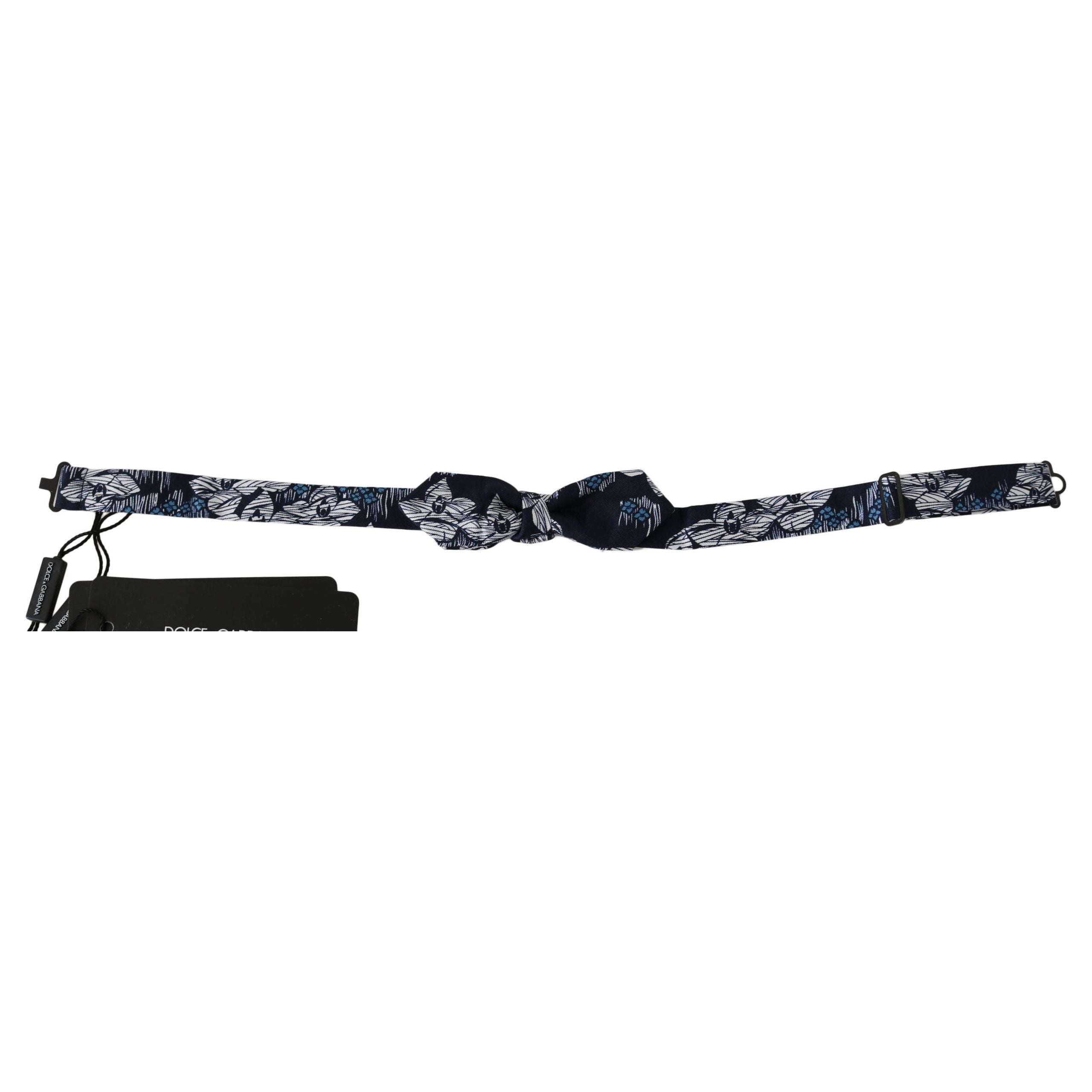 Dolce & Gabbana Navy Silk Bow Tie Accessory