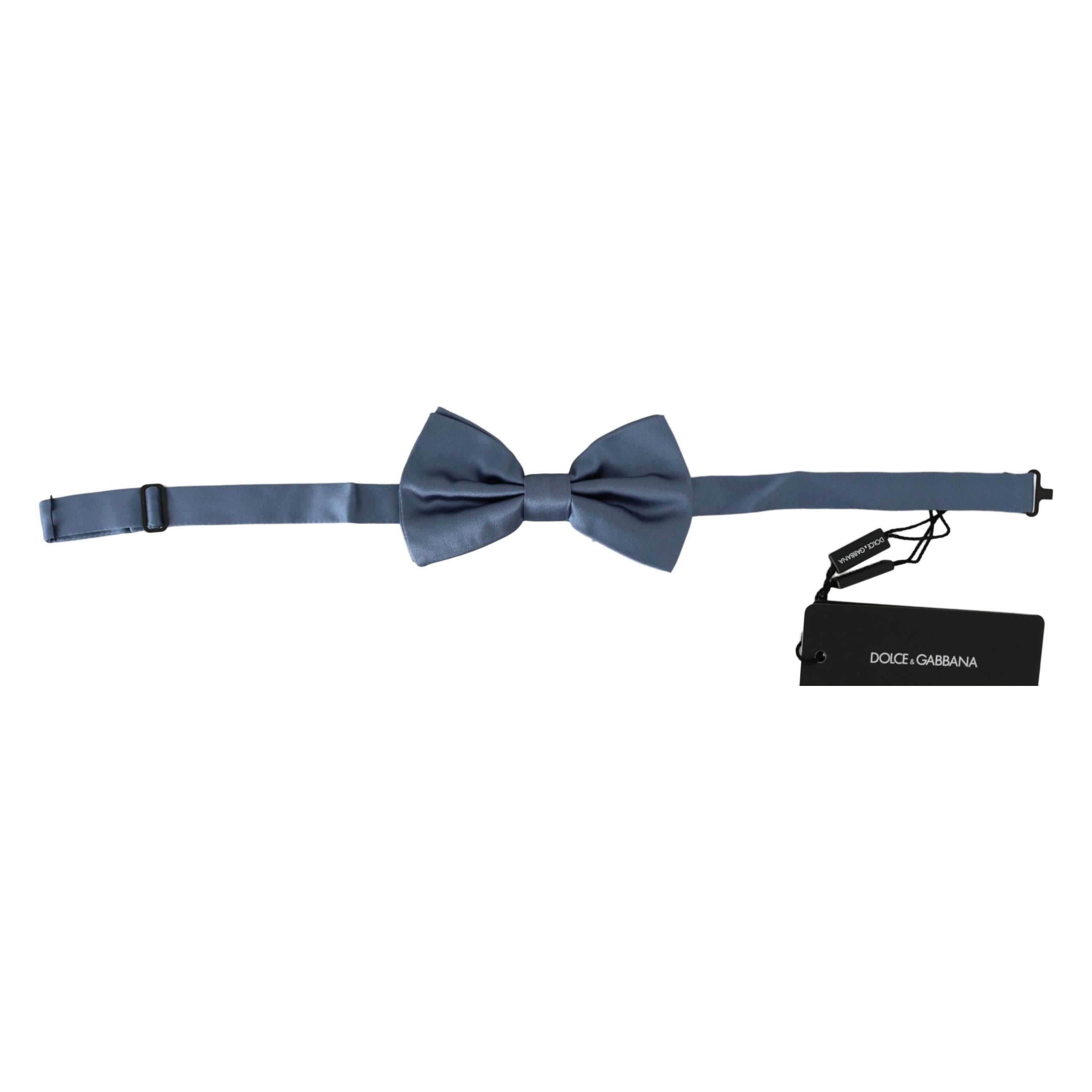 Dolce & Gabbana Blue Silk Bow Tie Luxury Accessory