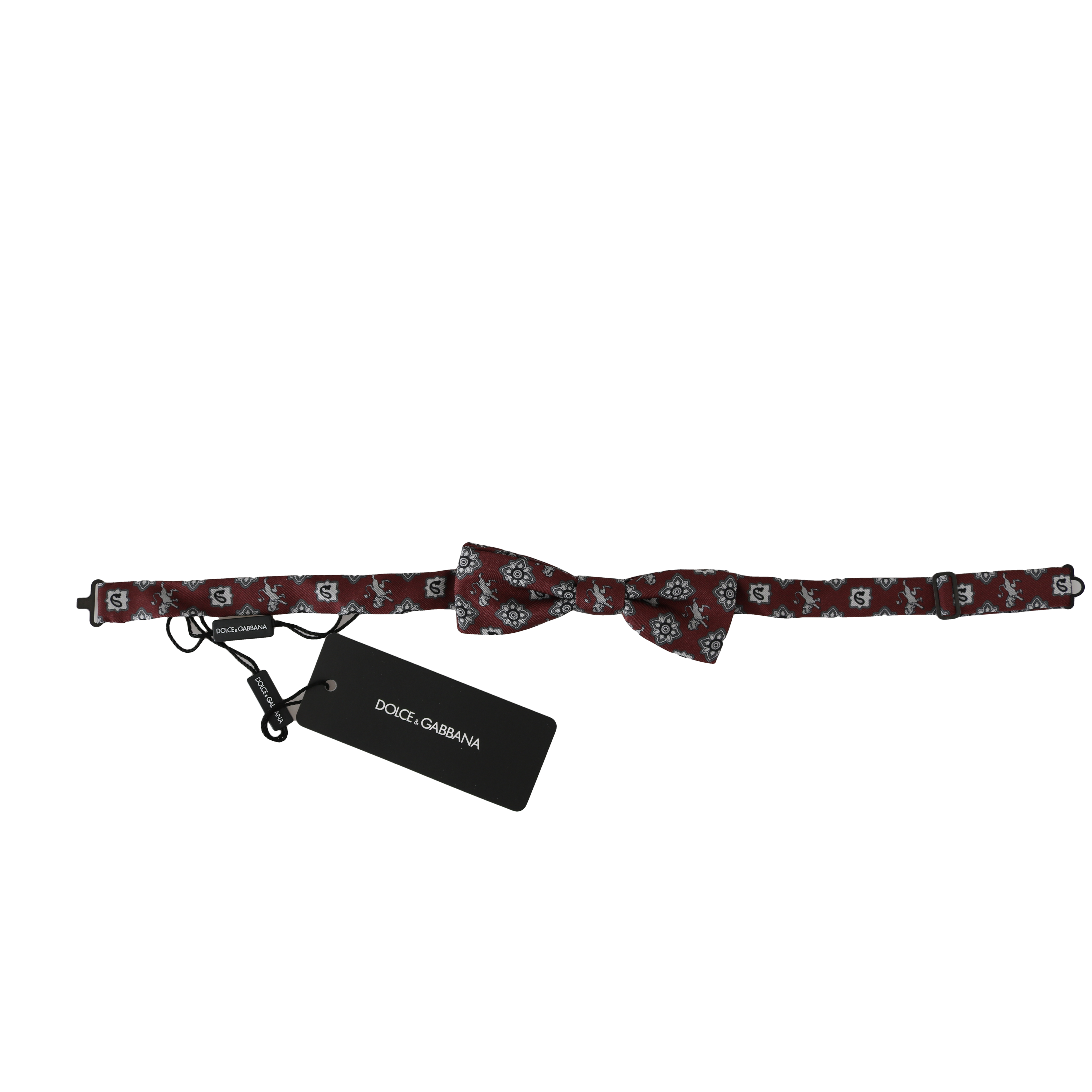 Dolce & Gabbana Bordeaux Silk Bow Tie Accessory