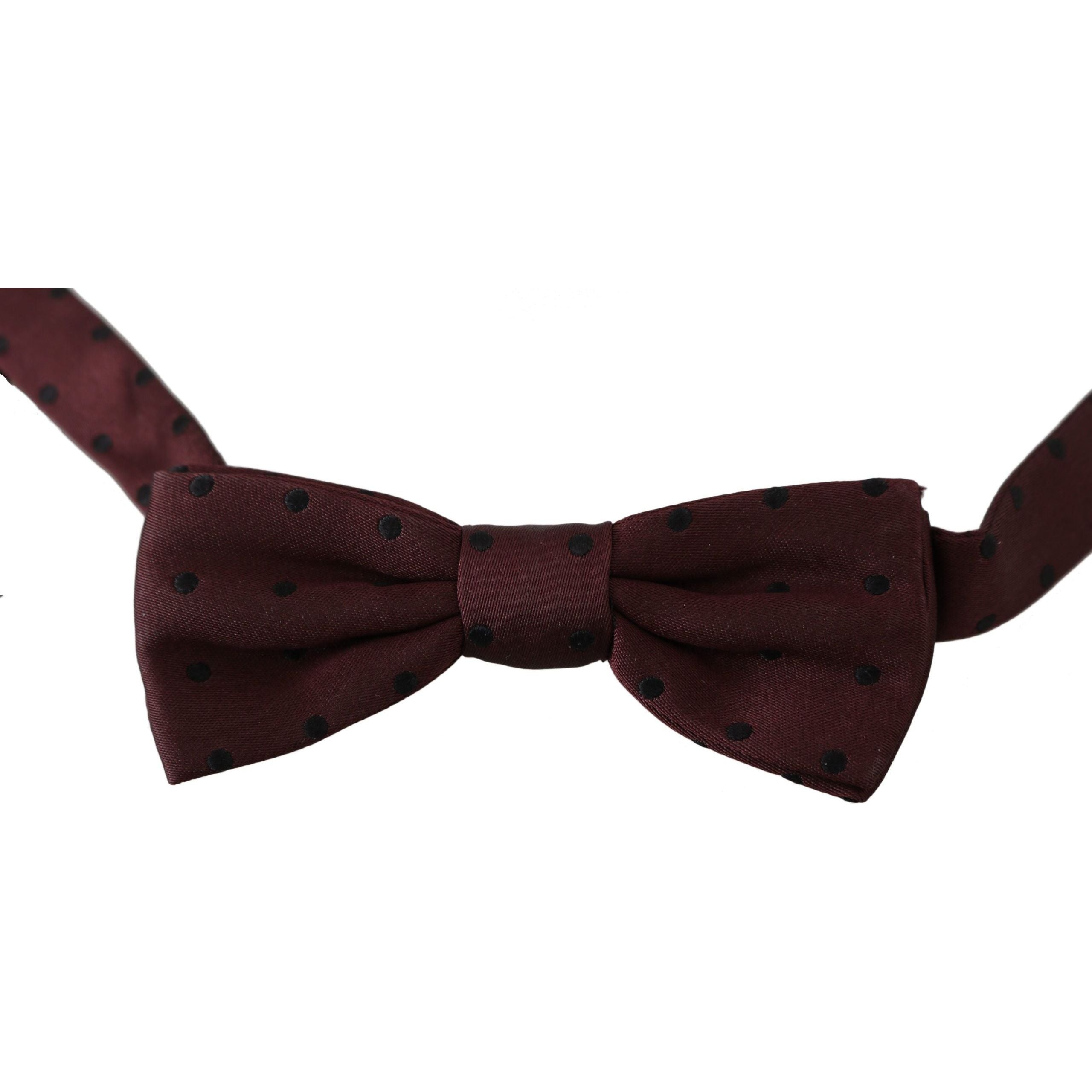 Dolce & Gabbana Purple Silk Dotted Bow Tie