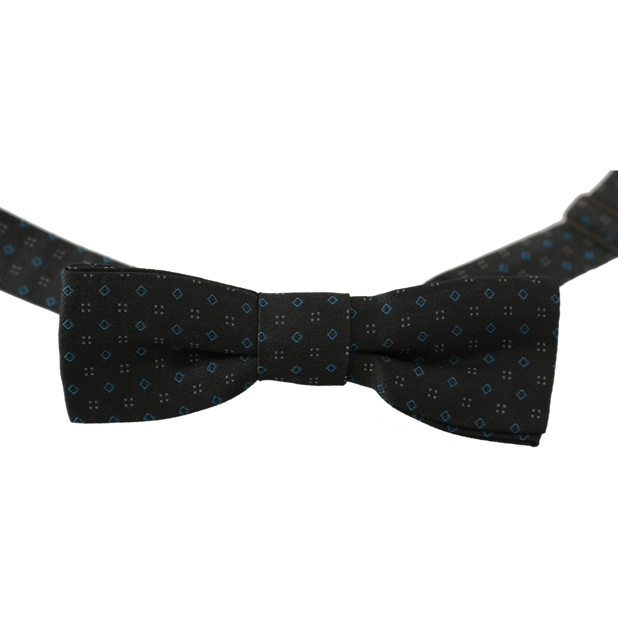 Dolce & Gabbana Gray Silk Patterned Bow Tie
