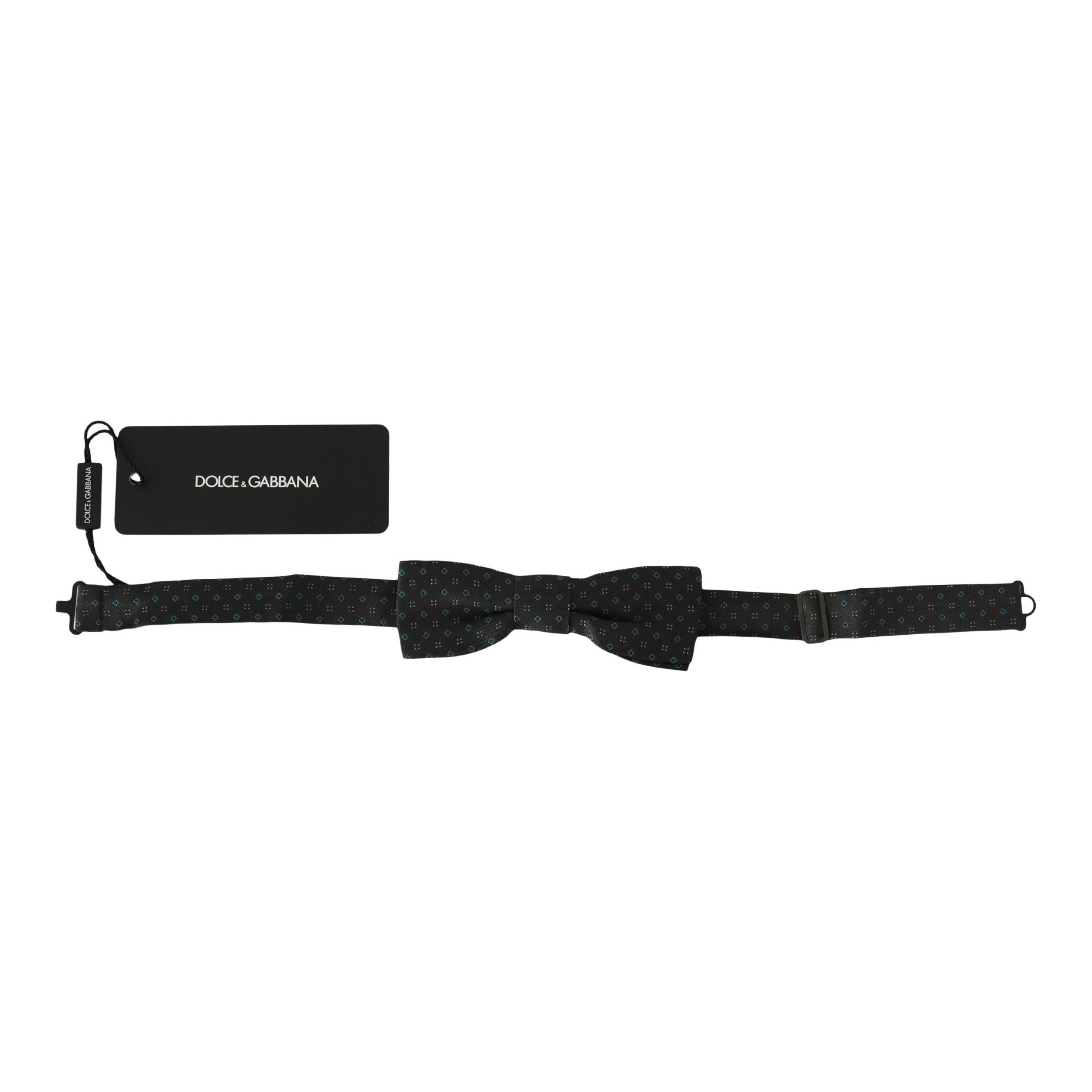 Dolce & Gabbana Gray Silk Patterned Bow Tie