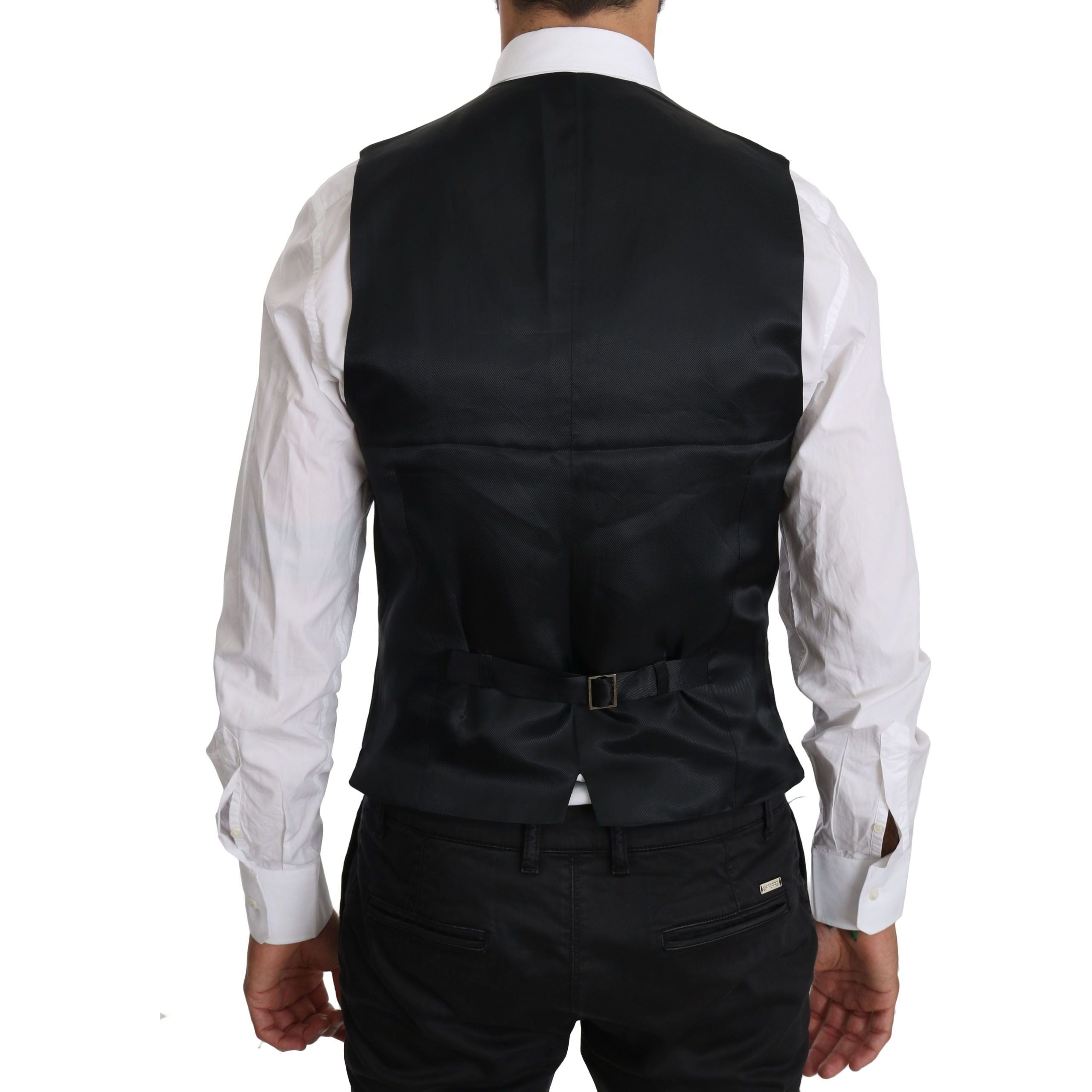 Dolce & Gabbana Blue Wool-Blend Formal Dress Vest