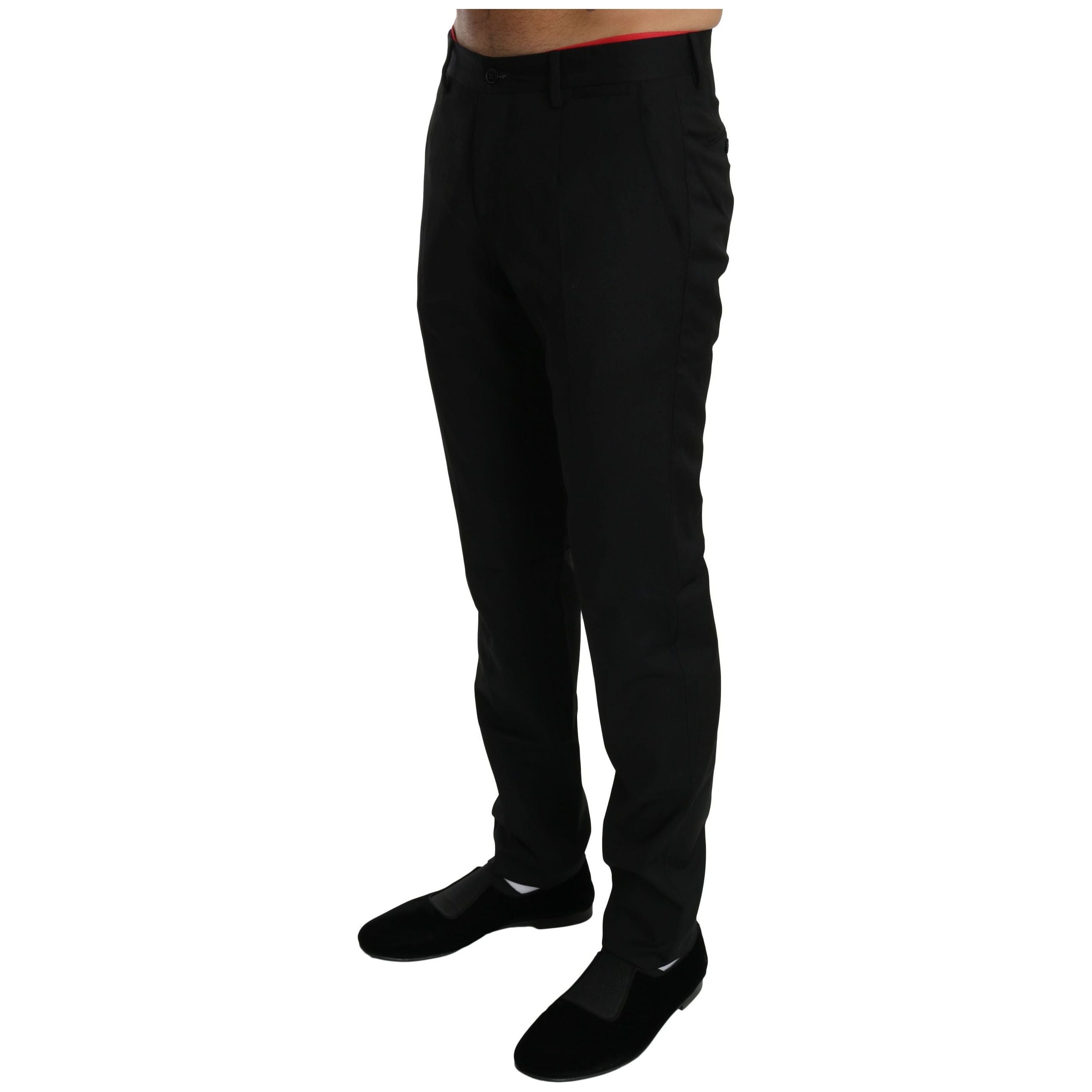 Dolce & Gabbana Black Wool Dress Pants for Sophistication