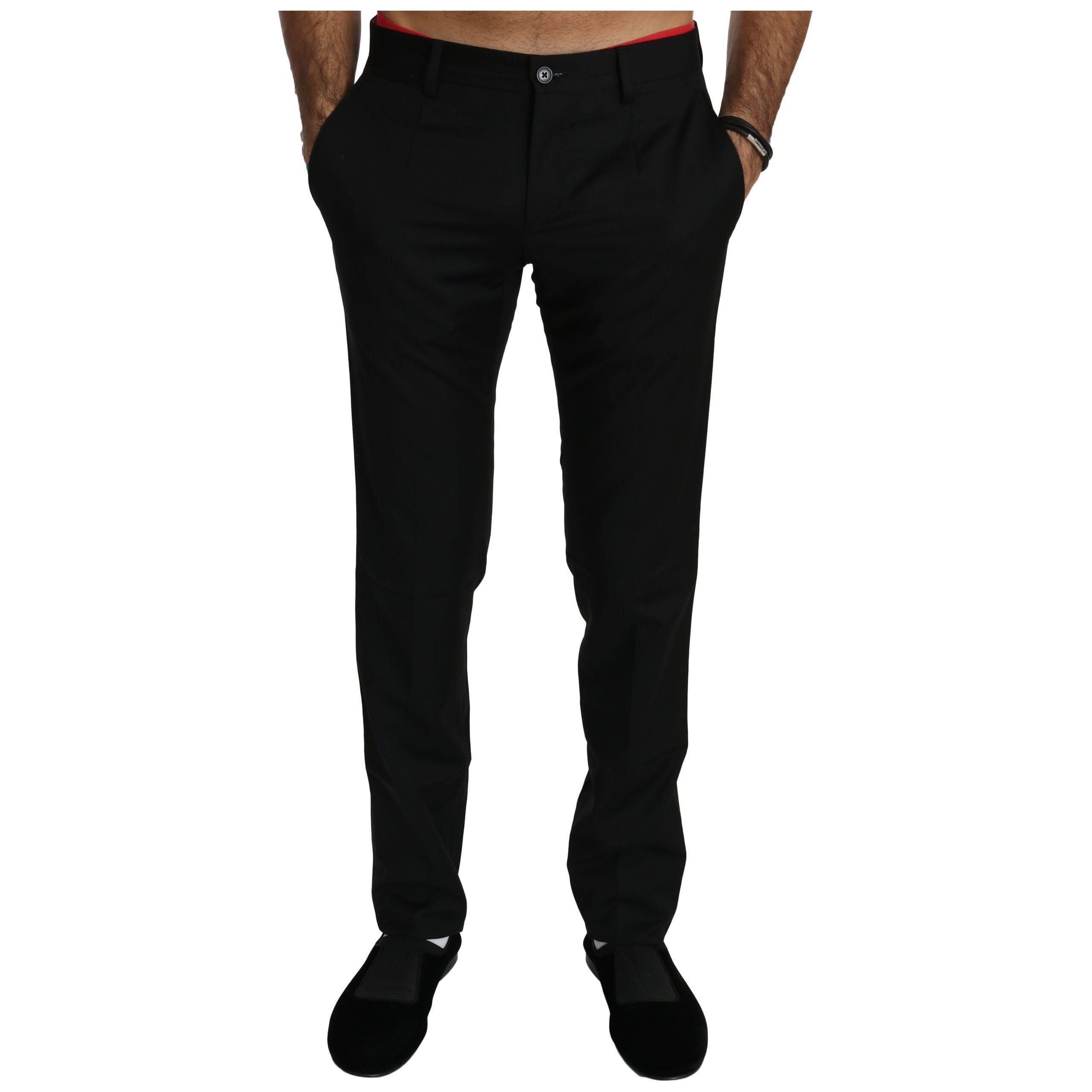 Dolce & Gabbana Black Wool Dress Pants for Sophistication