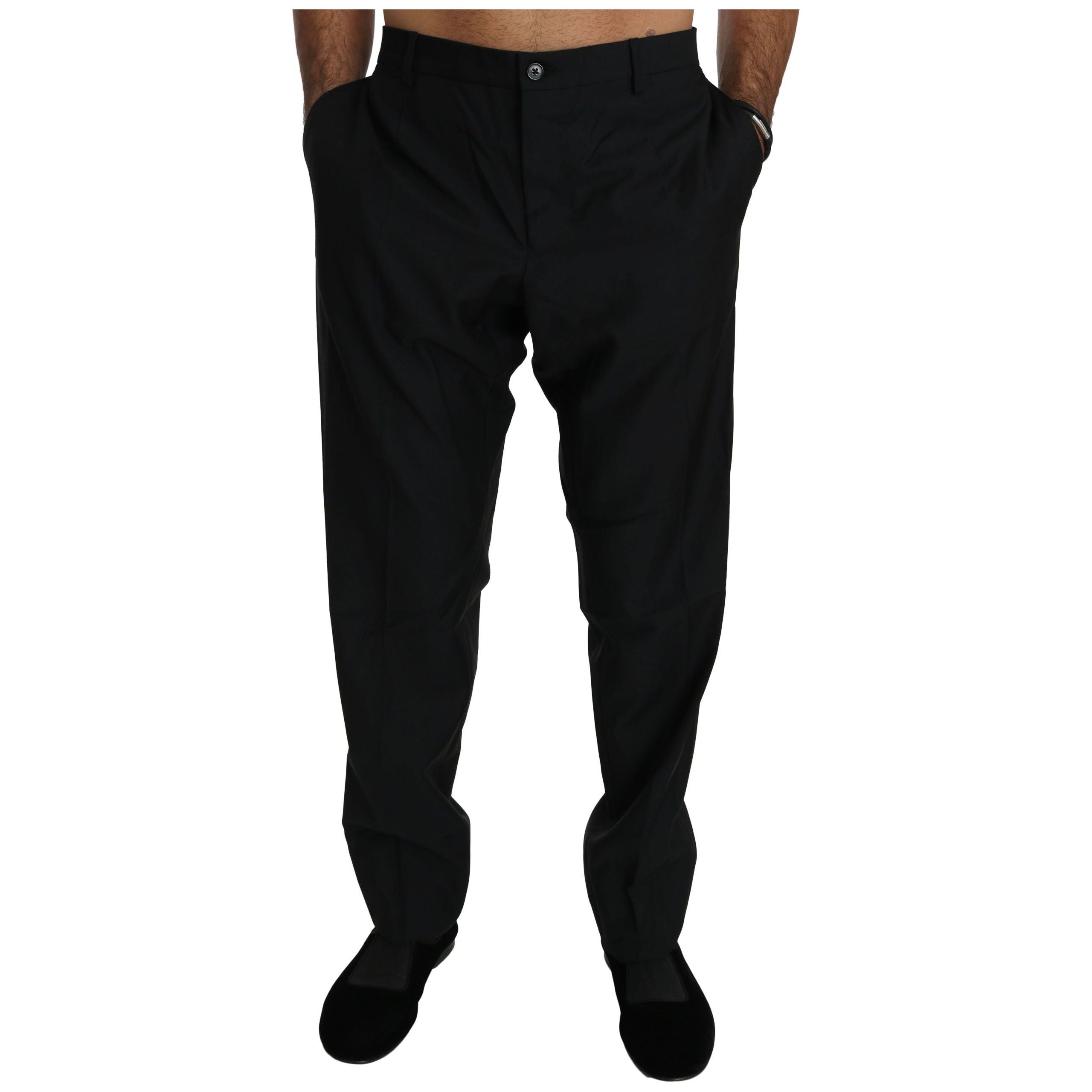 Dolce & Gabbana Black Virgin Wool Dress Pants