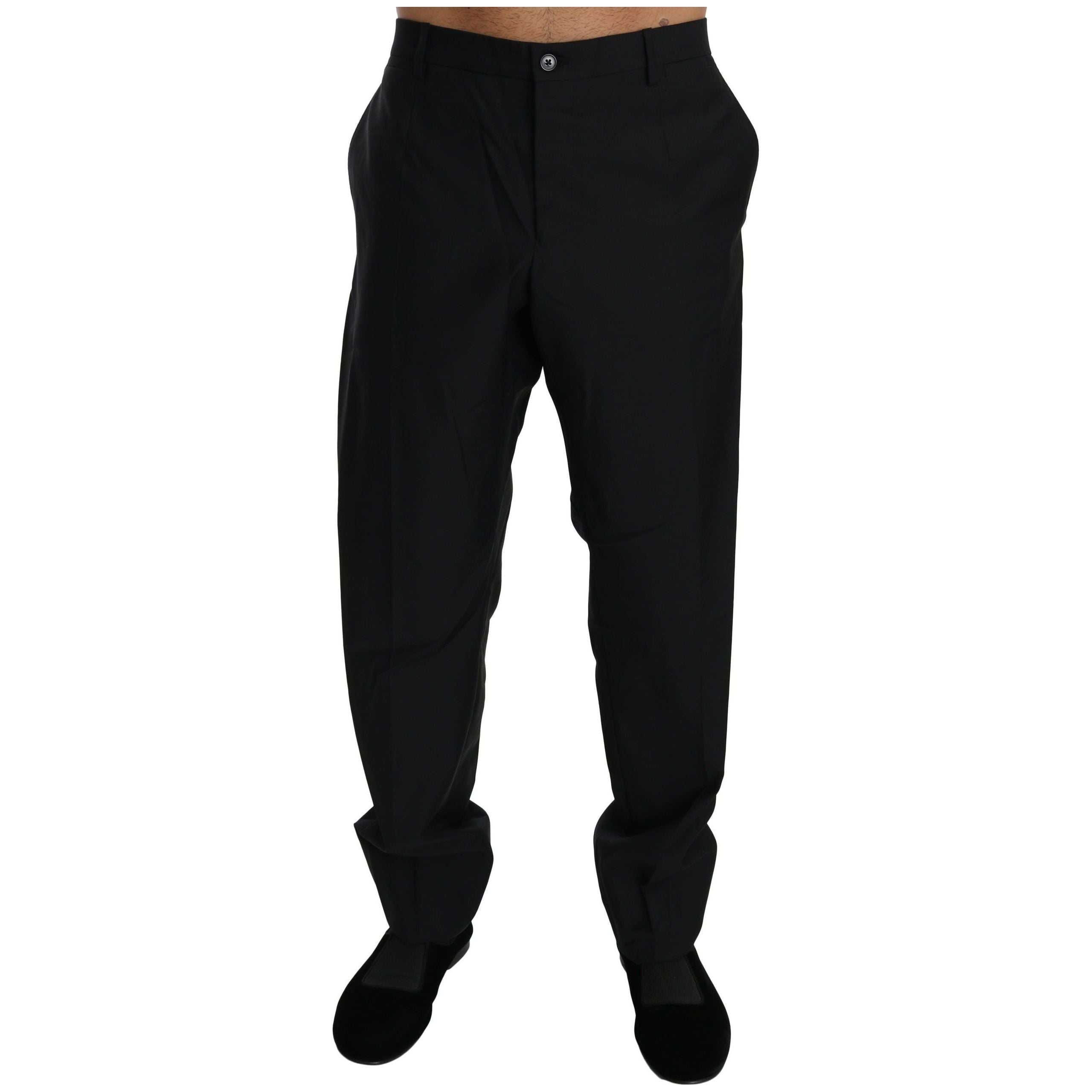 Dolce & Gabbana Black Virgin Wool Dress Pants