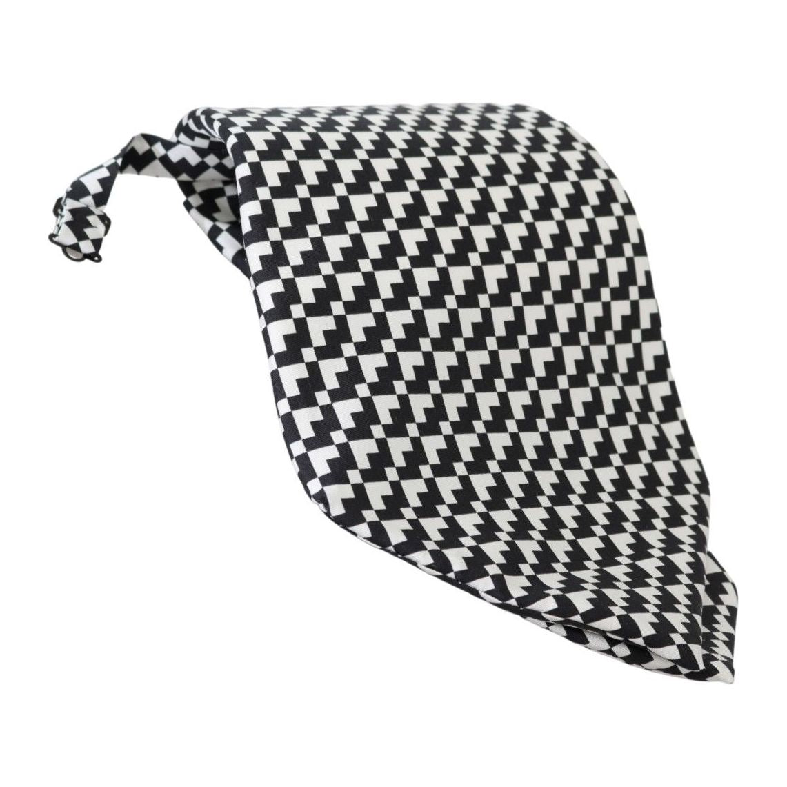 Dolce & Gabbana Black Patterned Silk Tie for Sophistication