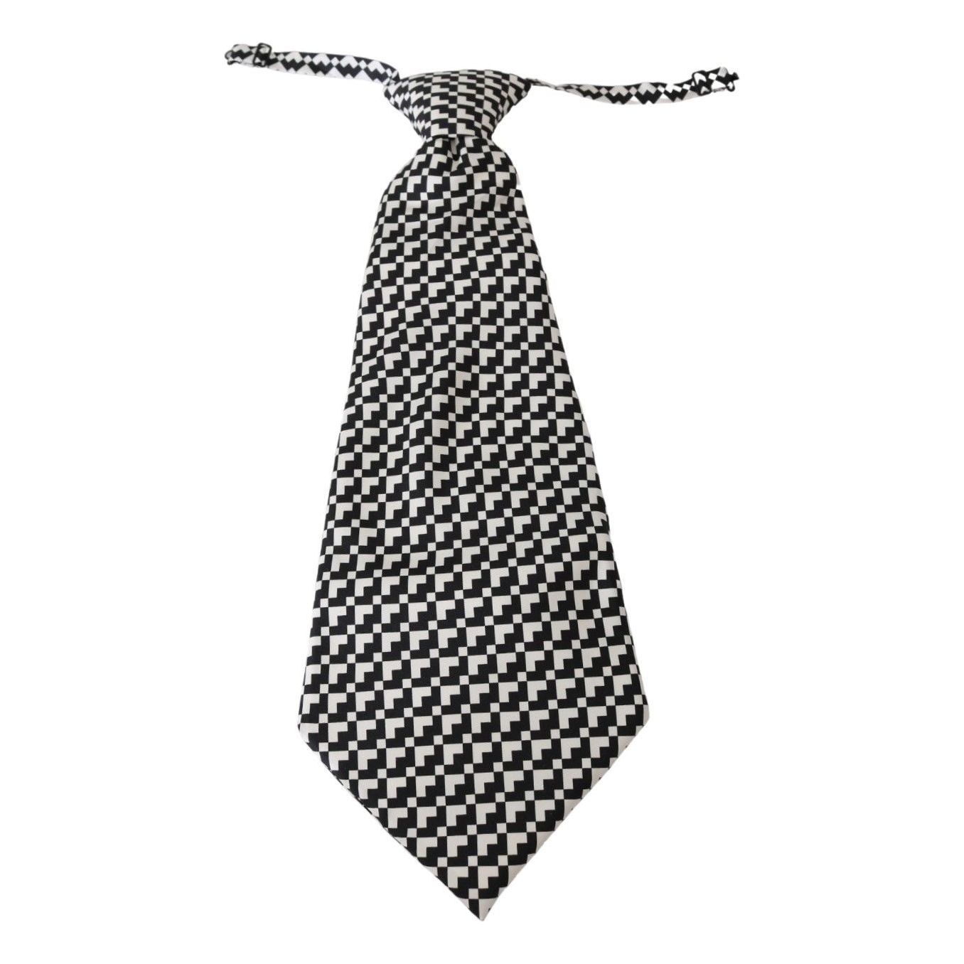 Dolce & Gabbana Black Patterned Silk Tie for Sophistication