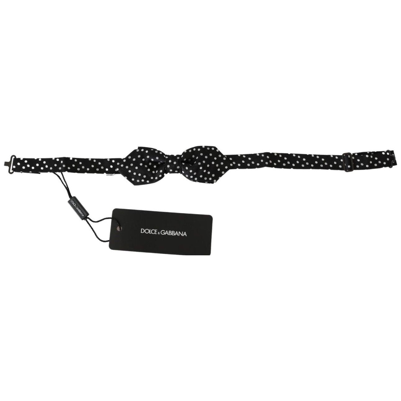 Dolce & Gabbana Black Silk Polka Dot Bow Tie