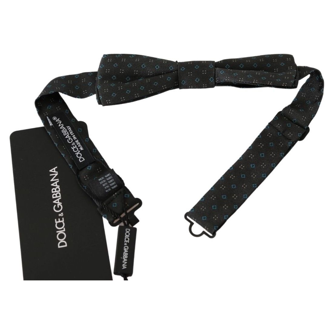 Dolce & Gabbana Gray Silk Patterned Bow Tie