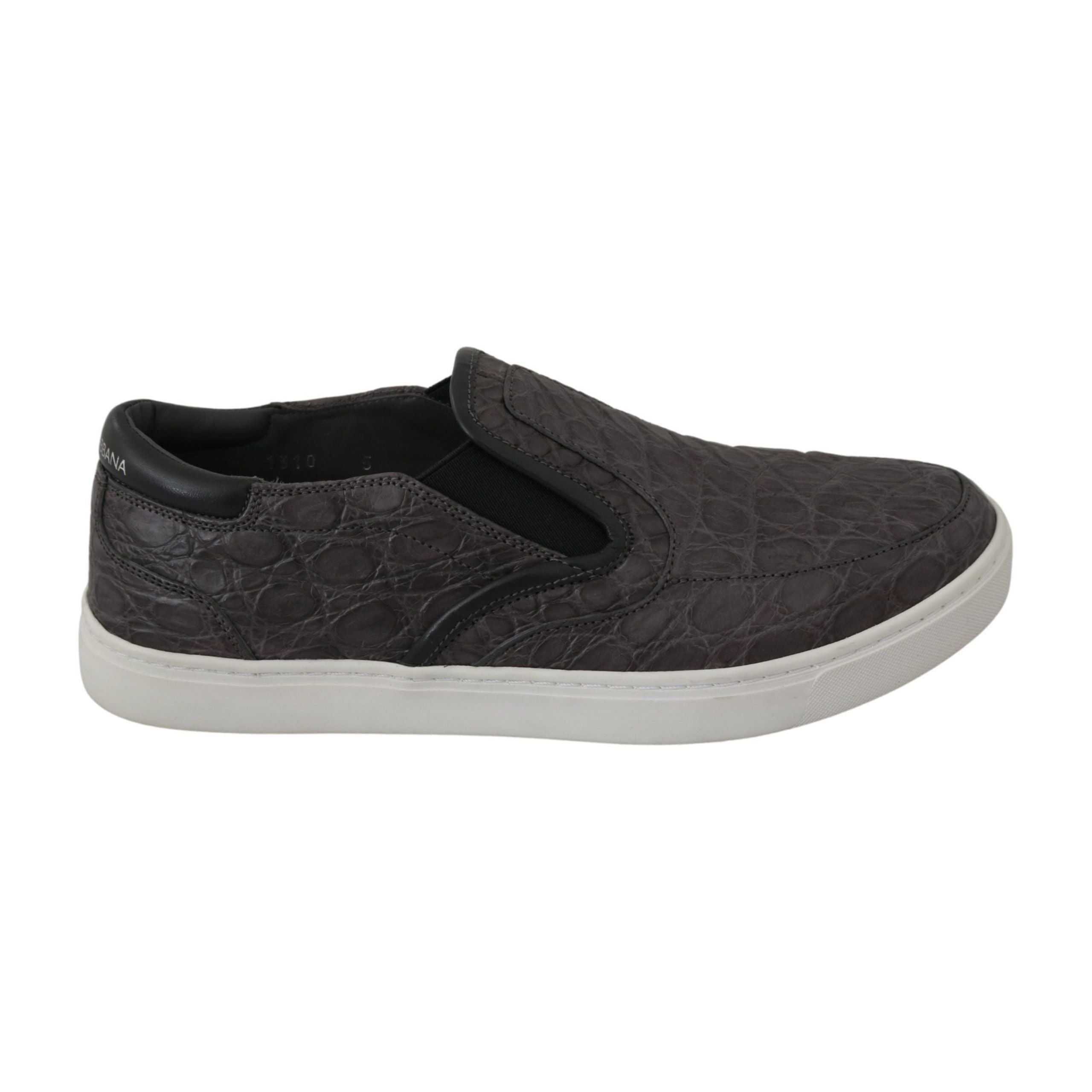 Dolce & Gabbana Gray Caiman Leather Loafers
