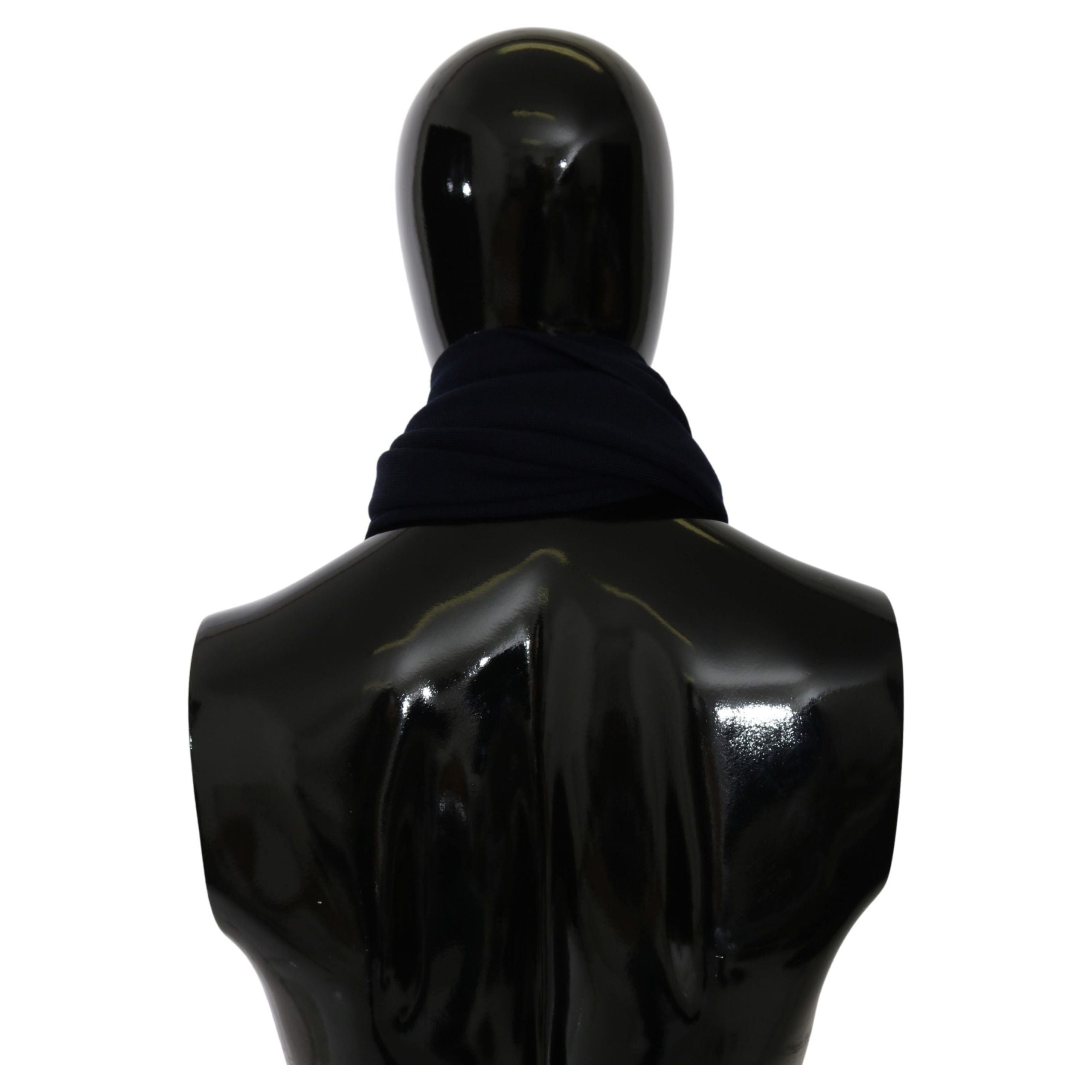 Dolce & Gabbana Navy Virgin Wool Scarf for Sophisticated Style