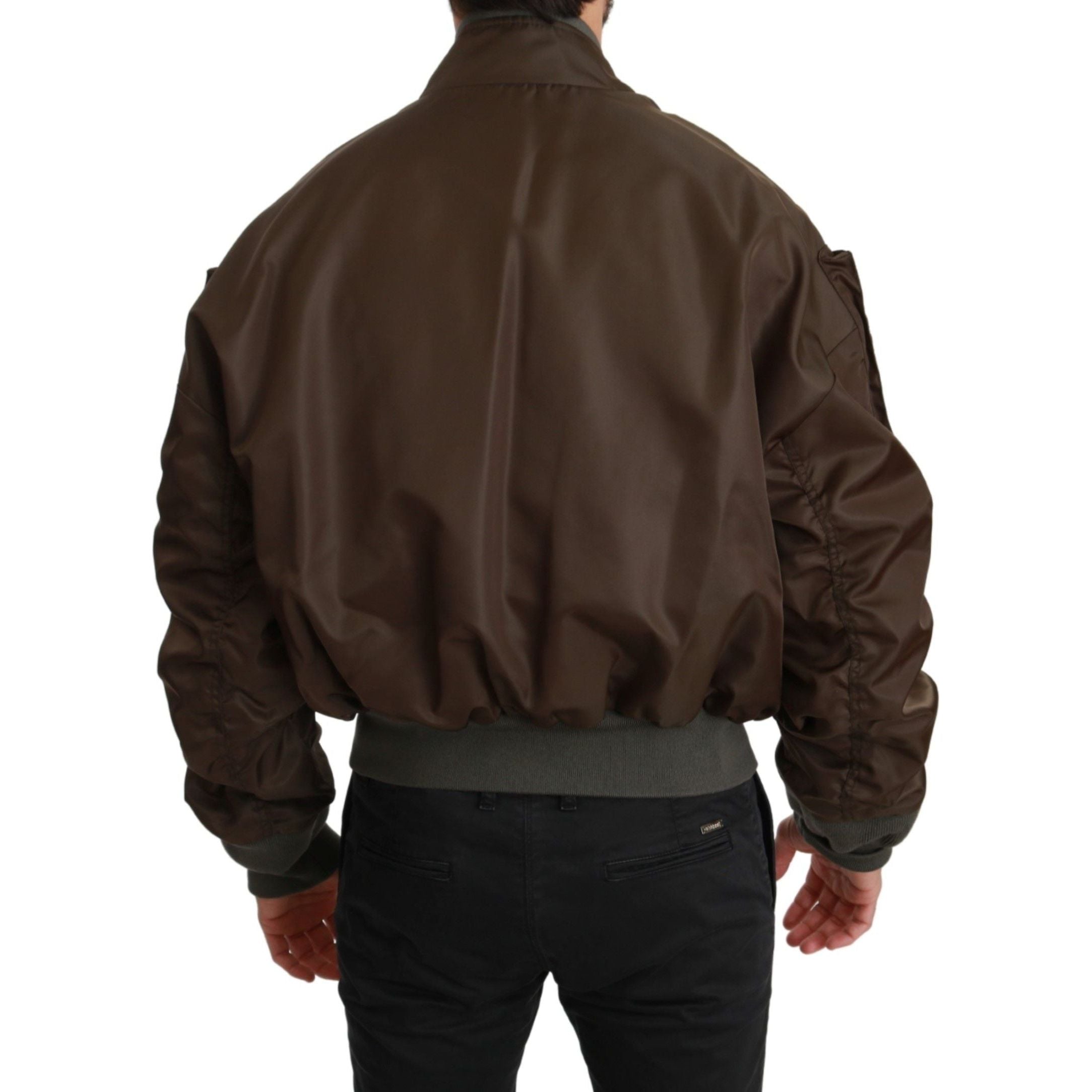 Dolce & Gabbana Black Sequined Bomber Jacket Elegance