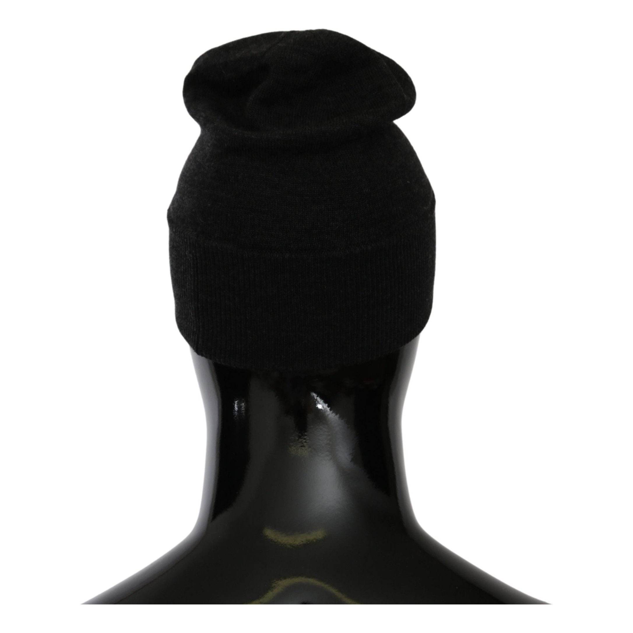Dolce & Gabbana Gray Wool Beanie with Exclusive Embroidery