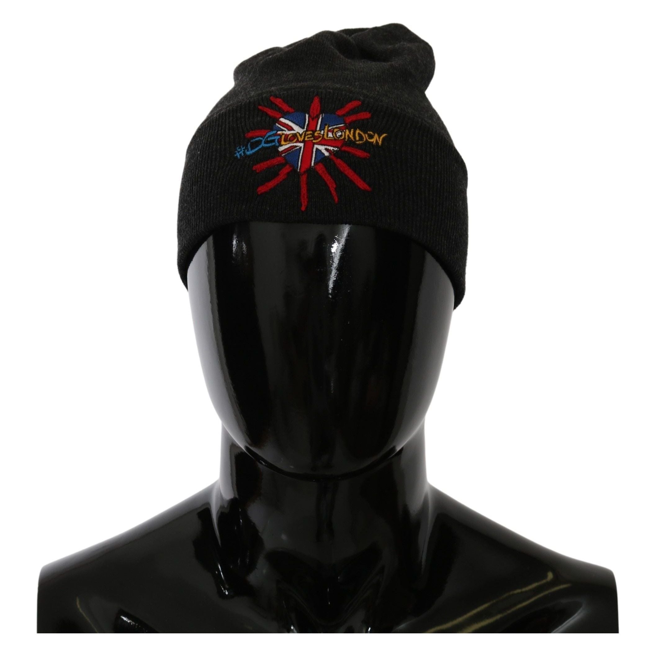 Dolce & Gabbana Gray Wool Beanie with Exclusive Embroidery