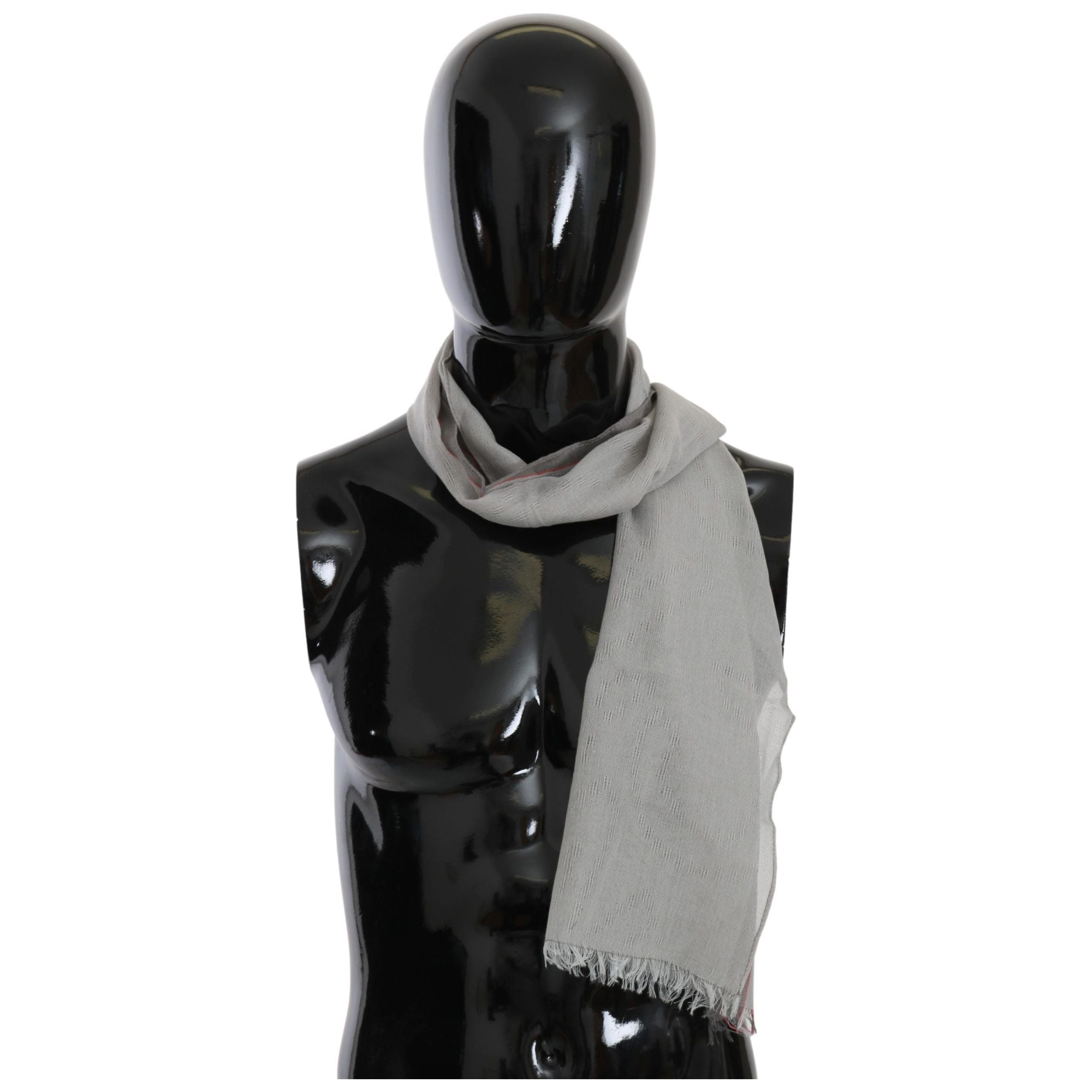Costume National Gray Cotton Scarf for Timeless Style