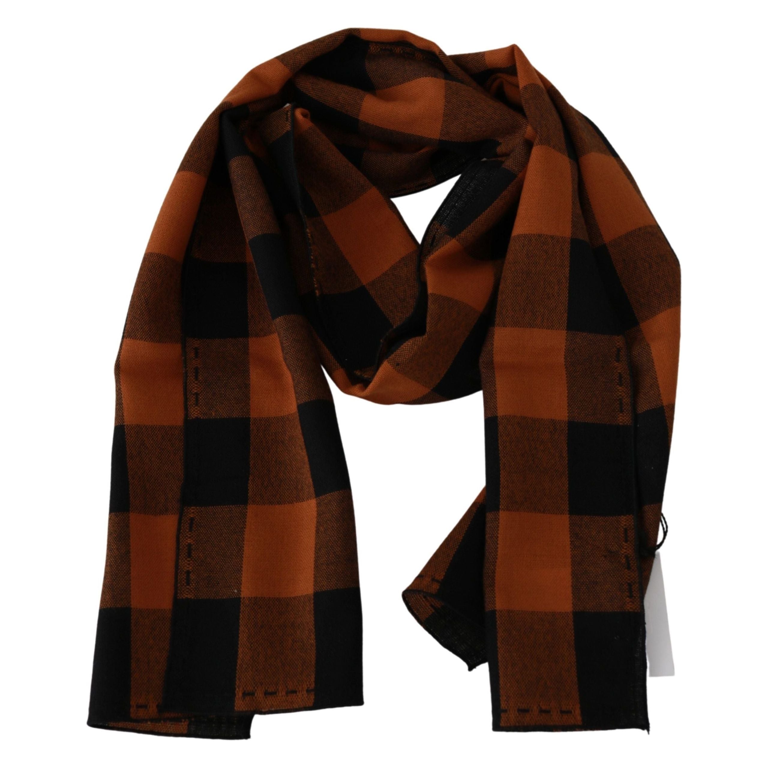 Costume National Orange Wool Blend Scarf