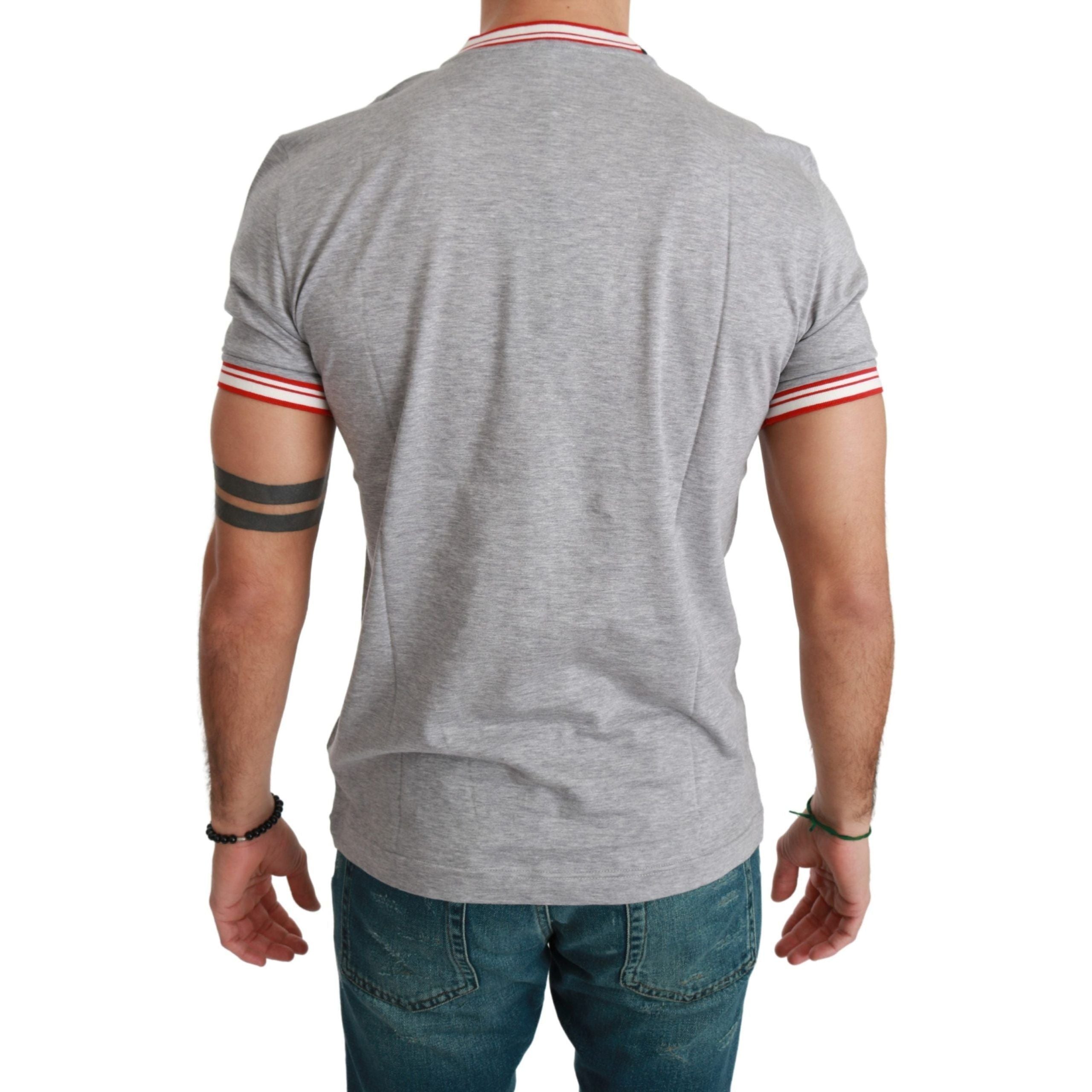 Dolce & Gabbana Gray Cotton T-Shirt with Year of the Pig Motive