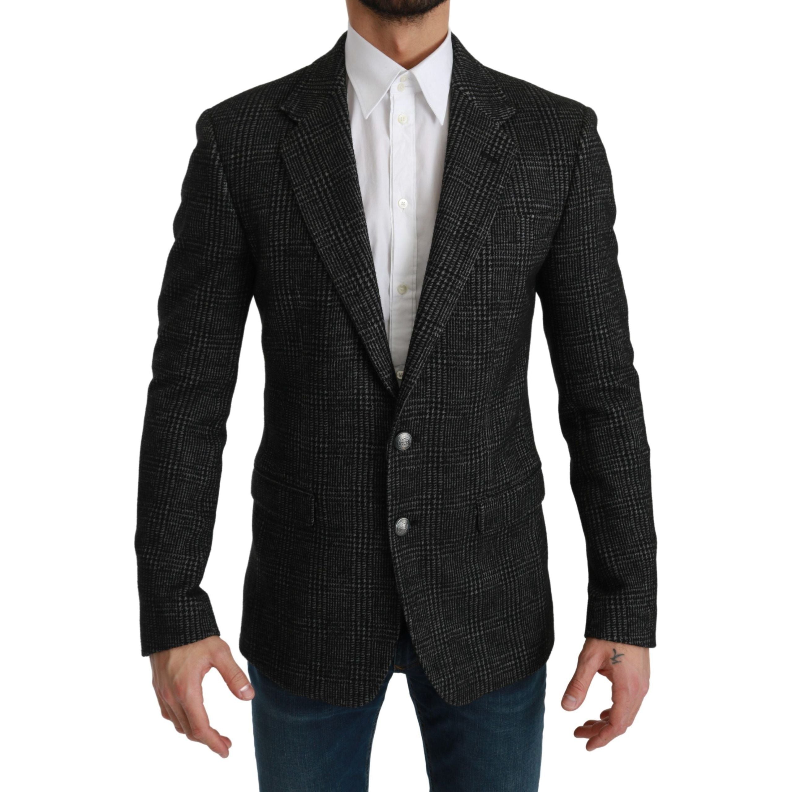 Dolce & Gabbana Gray Wool Cashmere Blazer