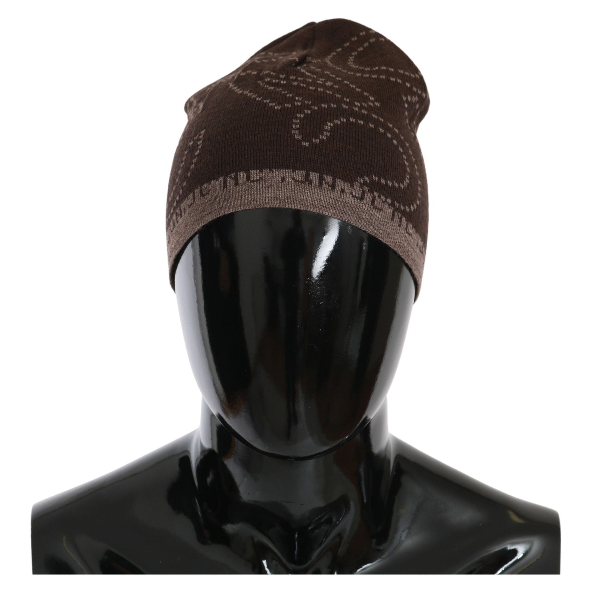 Costume National Brown Wool Blend Beanie Accessory