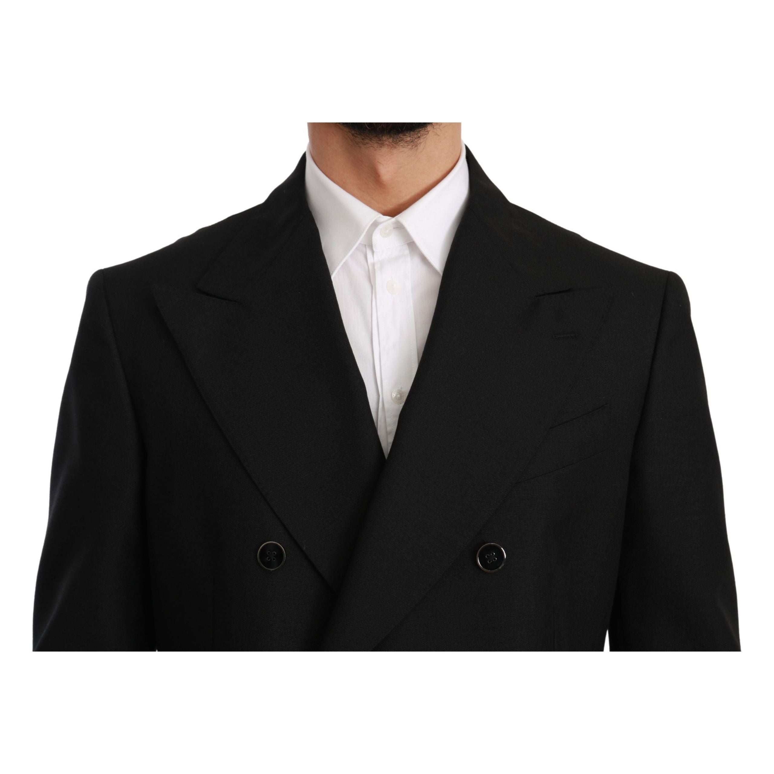 Dolce & Gabbana Black Wool Slim Fit Formal Blazer