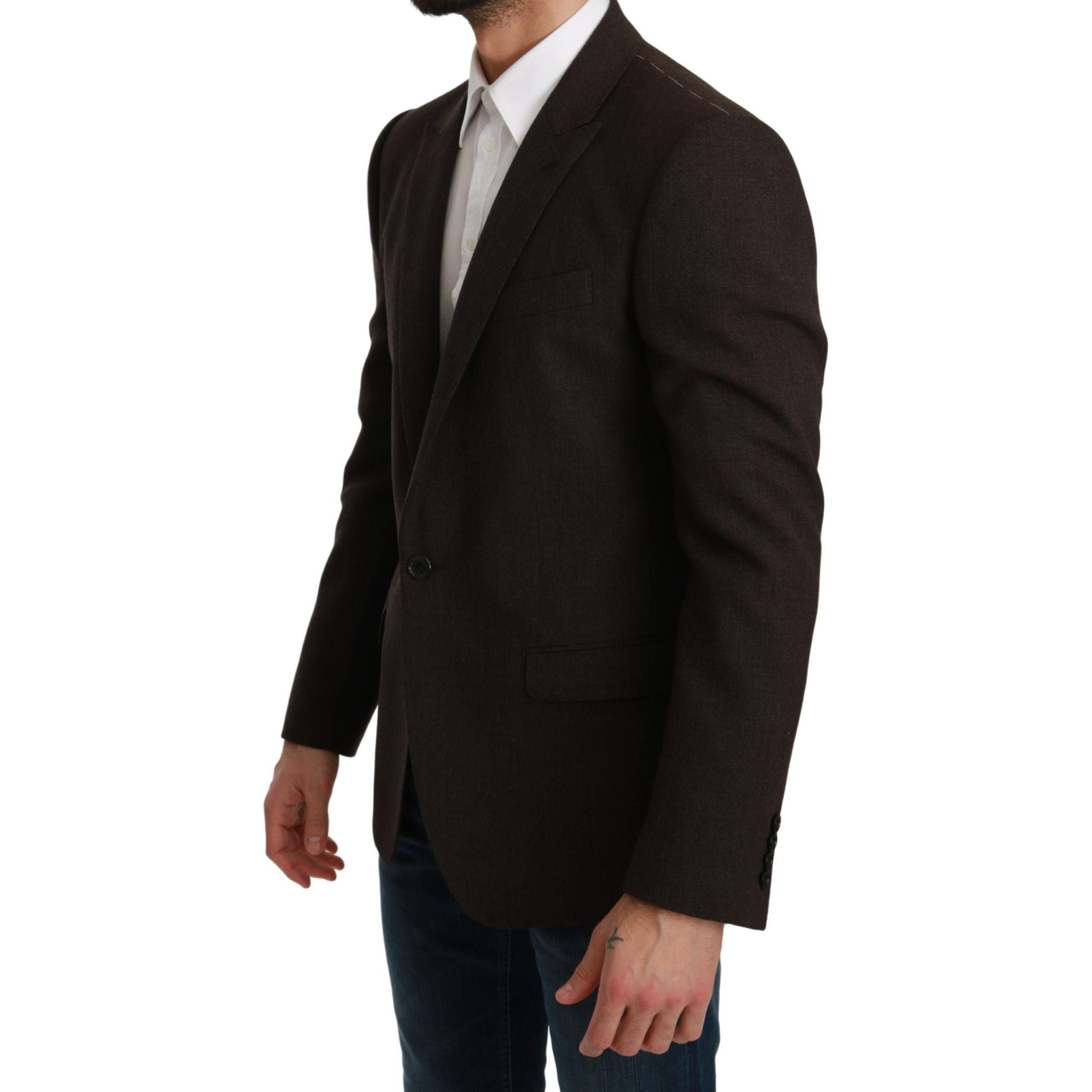 Dolce & Gabbana Brown Virgin Wool Martini Blazer