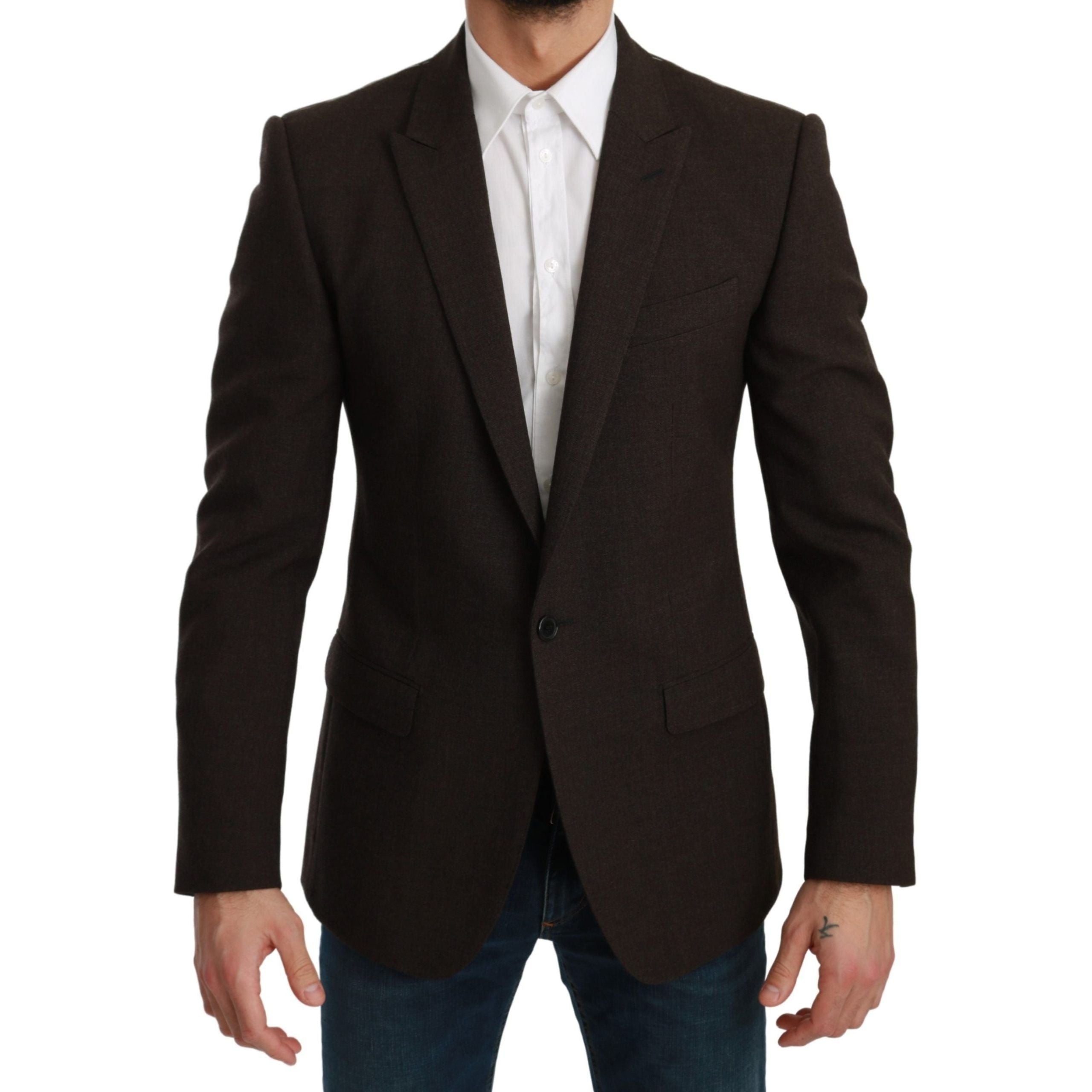 Dolce & Gabbana Brown Virgin Wool Martini Blazer