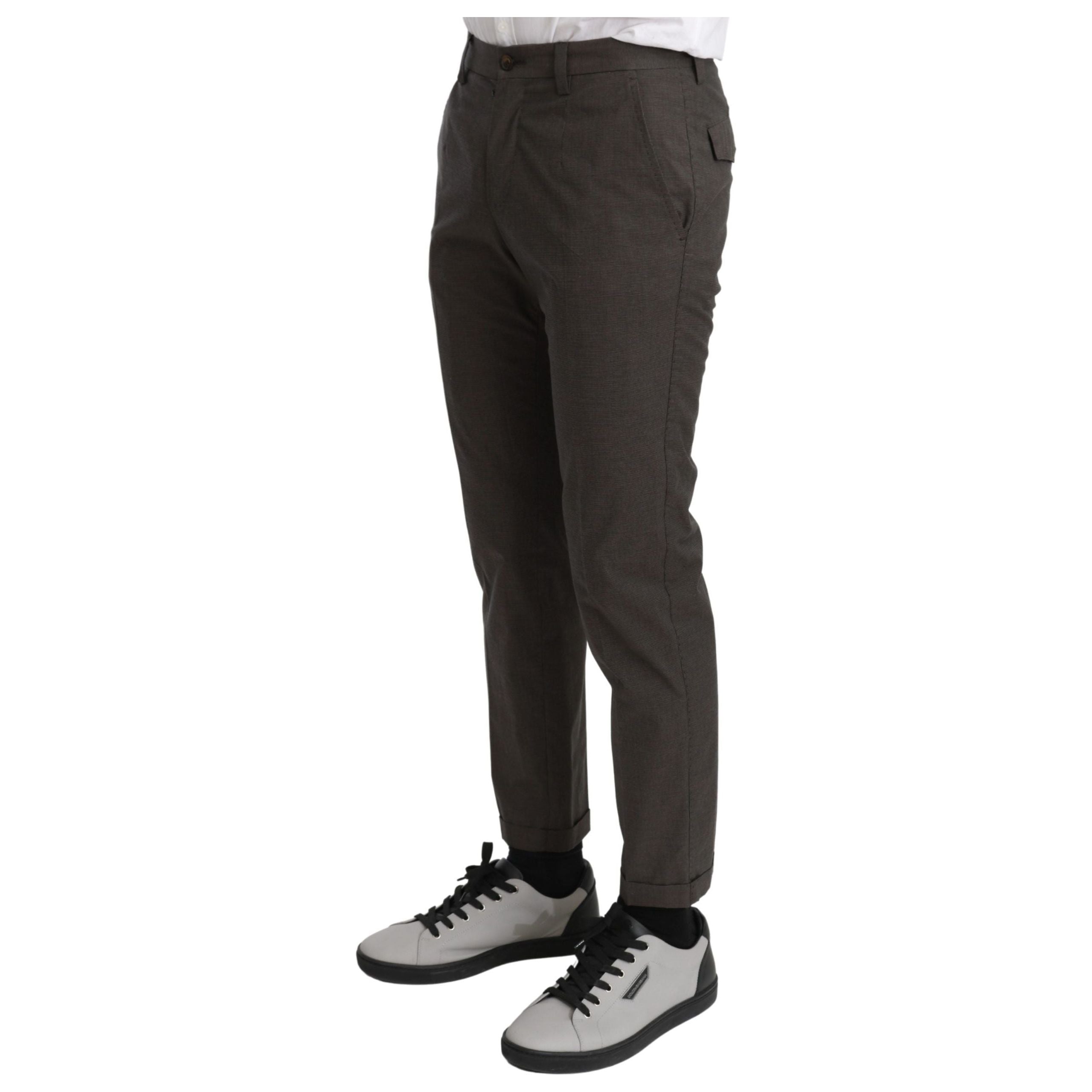 Dolce & Gabbana Brown Cotton Casual Pants for Sophisticated Style