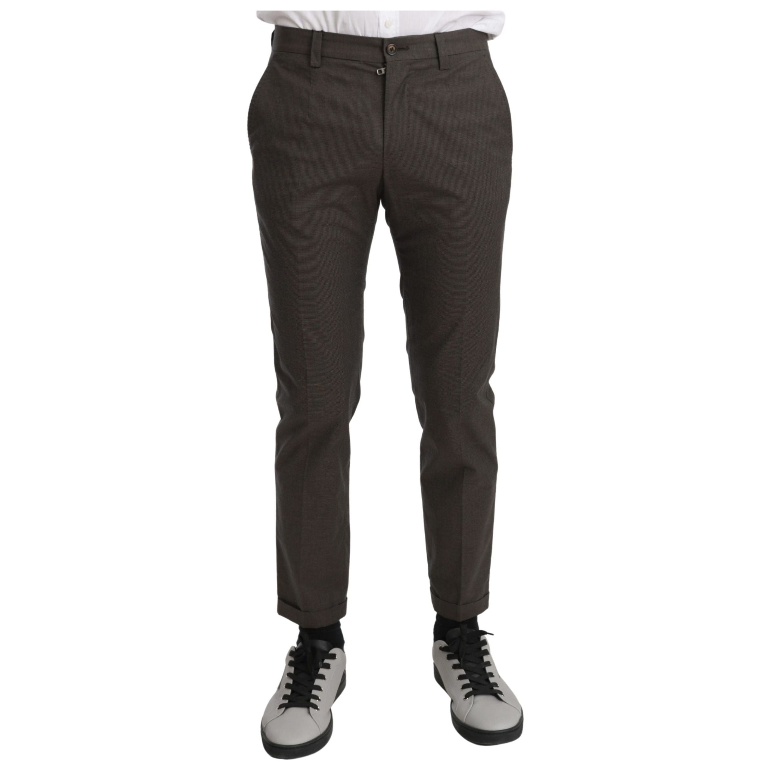 Dolce & Gabbana Brown Cotton Casual Pants for Sophisticated Style