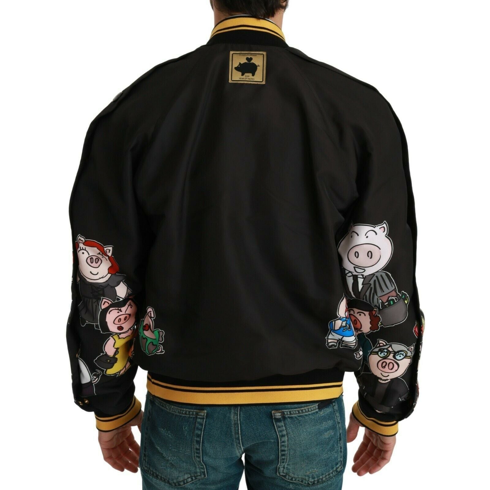 Dolce & Gabbana Multicolor Silk Motive Bomber Jacket