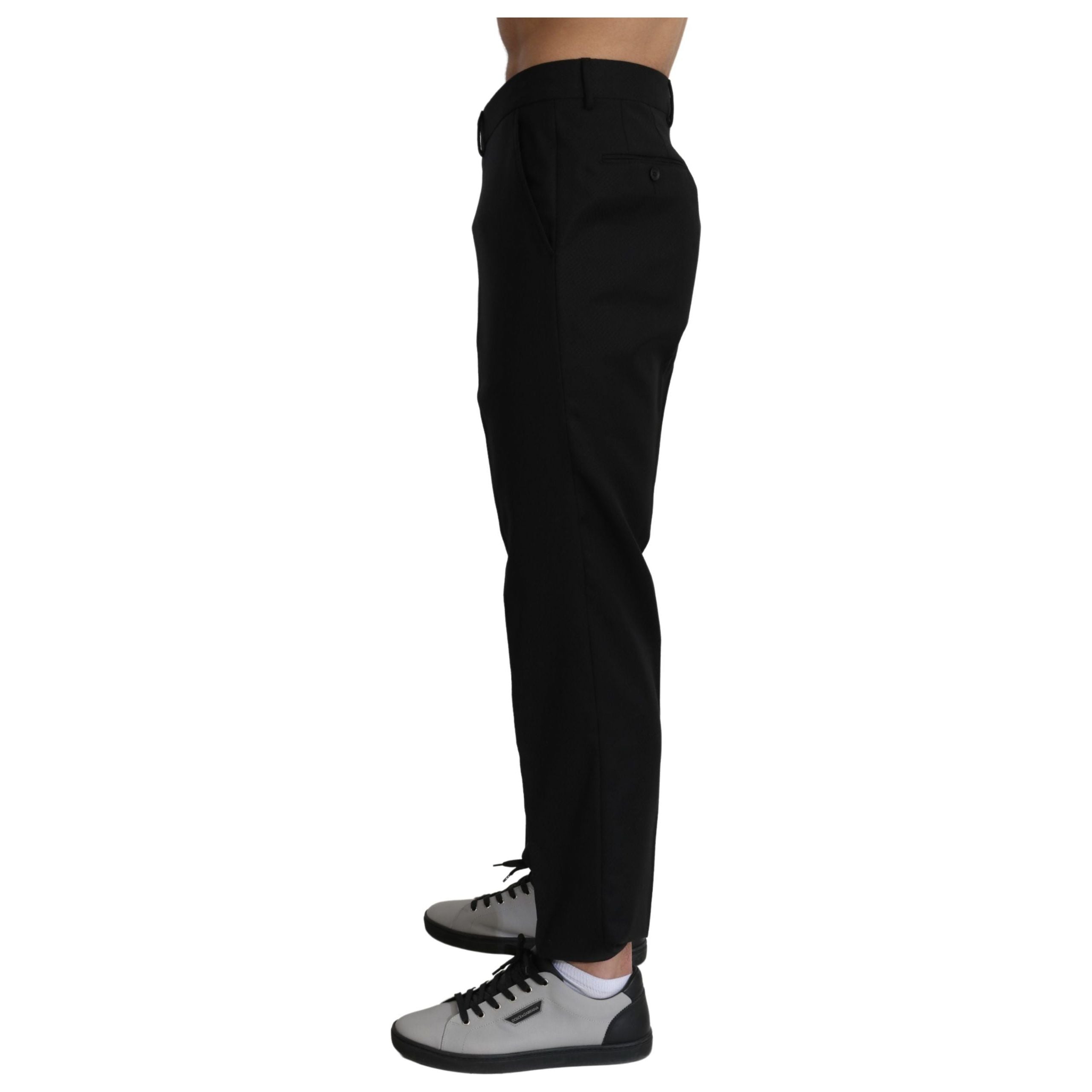 Dolce & Gabbana Navy Wool Formal Trousers for Sophisticated Style