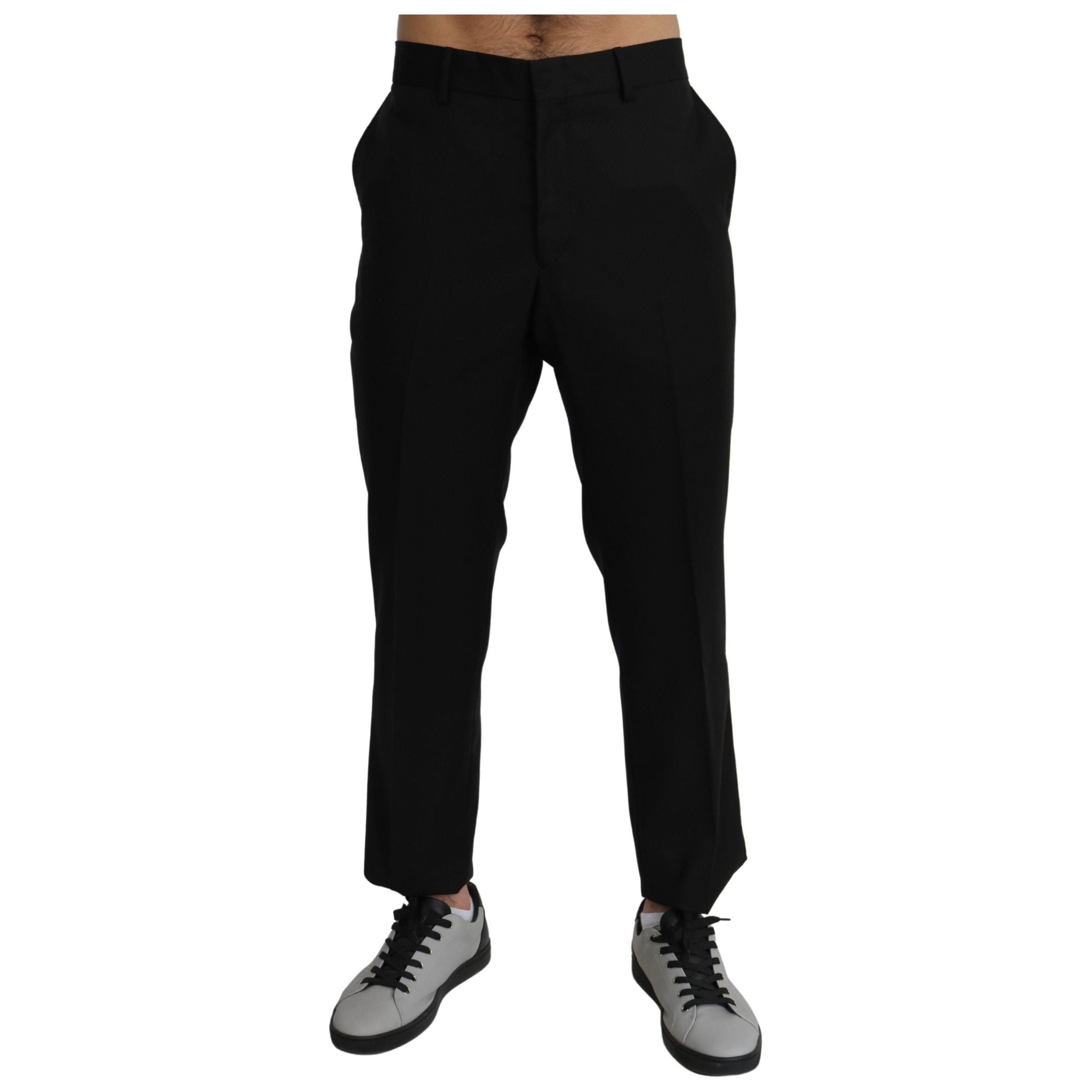 Dolce & Gabbana Navy Wool Formal Trousers for Sophisticated Style