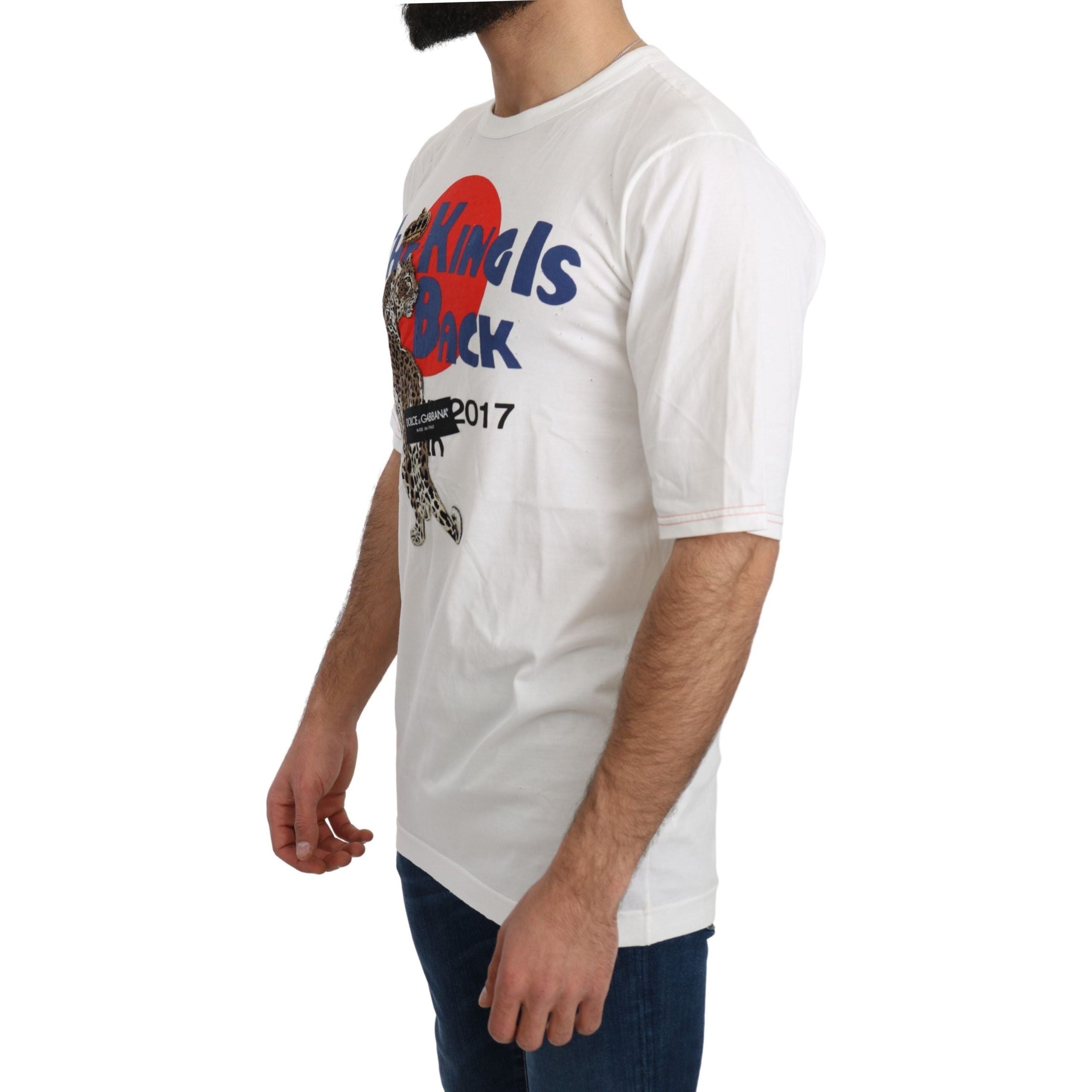 Dolce & Gabbana Beige Cotton Slim Fit Tee