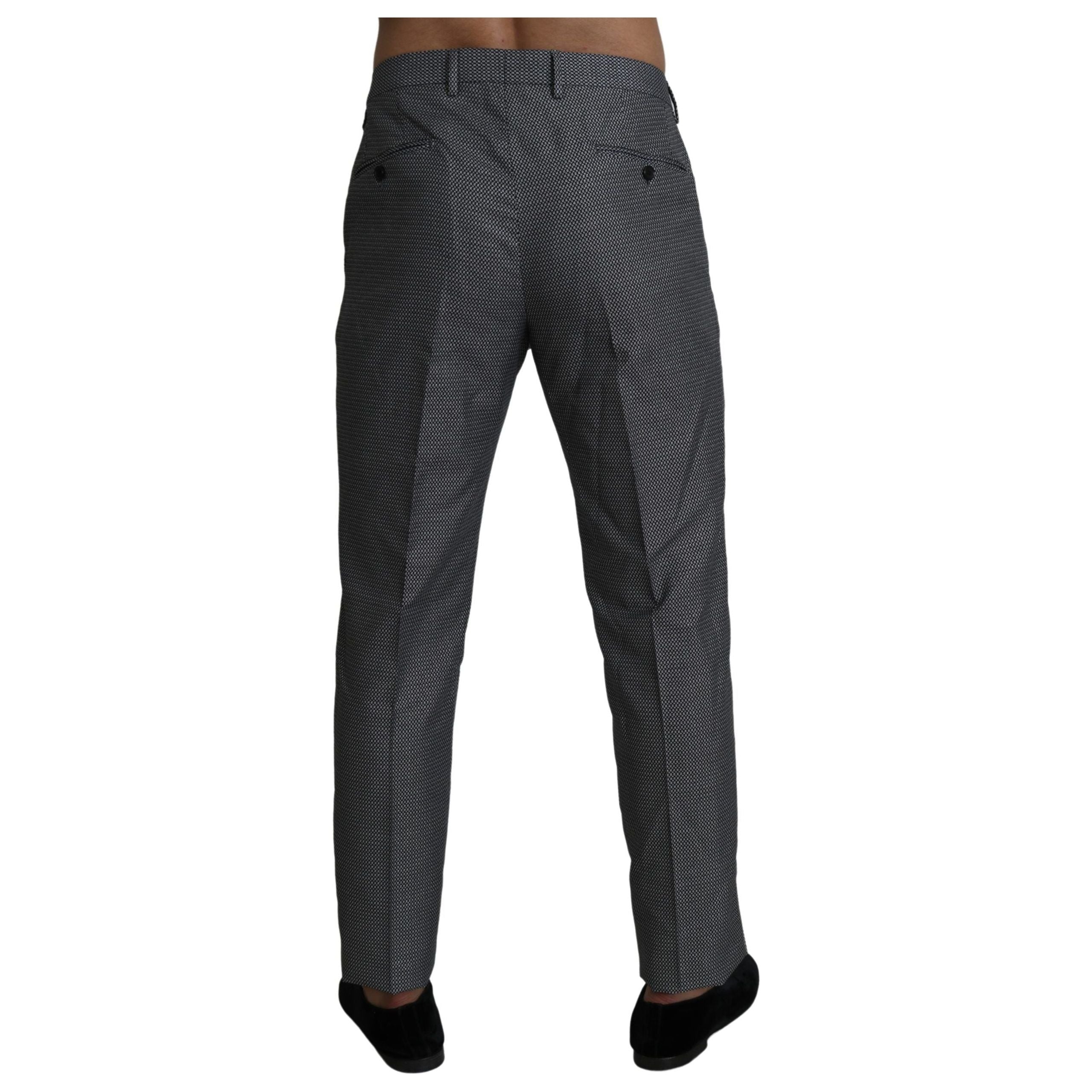 Dolce & Gabbana Gray Wool Slim Fit Dress Trousers