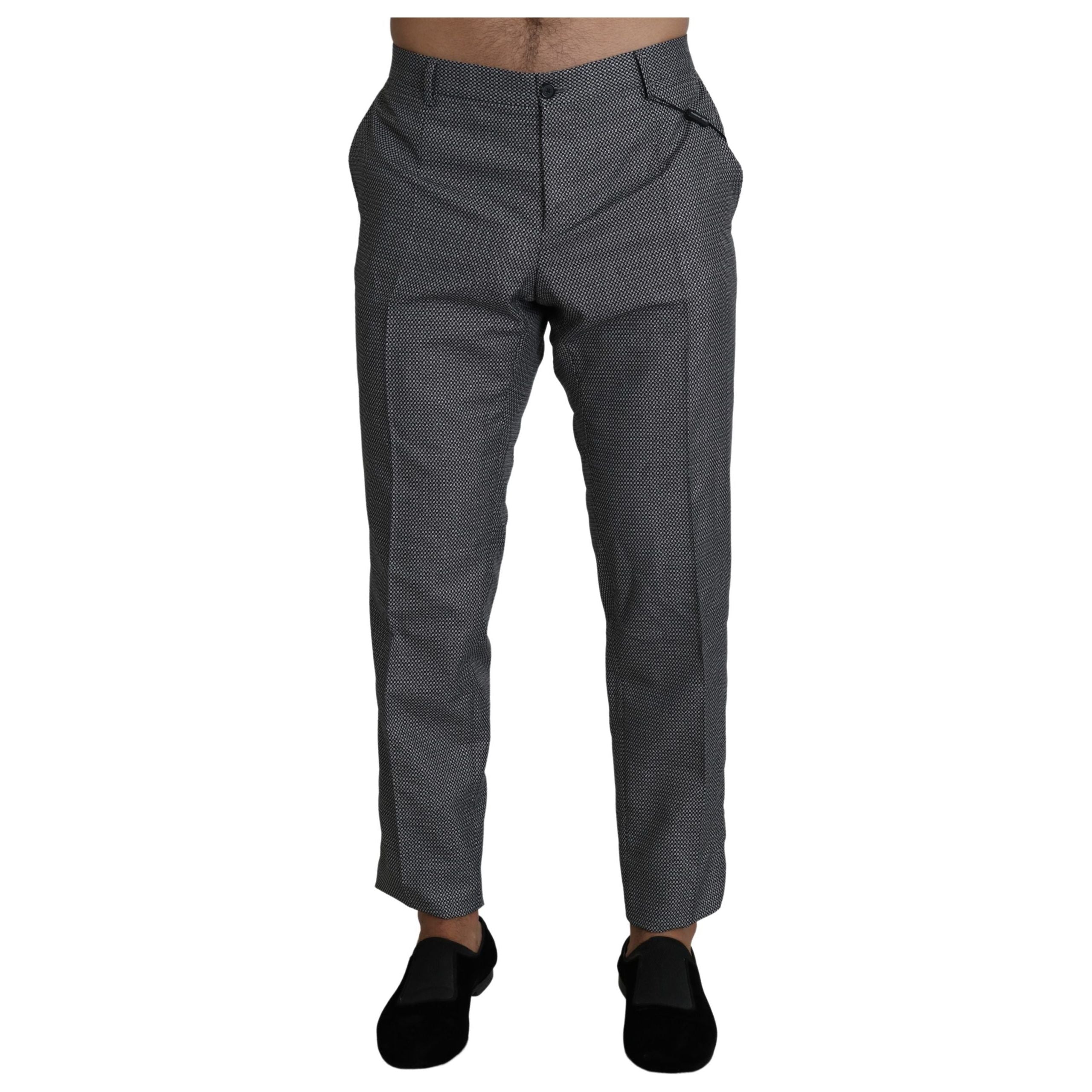 Dolce & Gabbana Gray Wool Slim Fit Dress Trousers