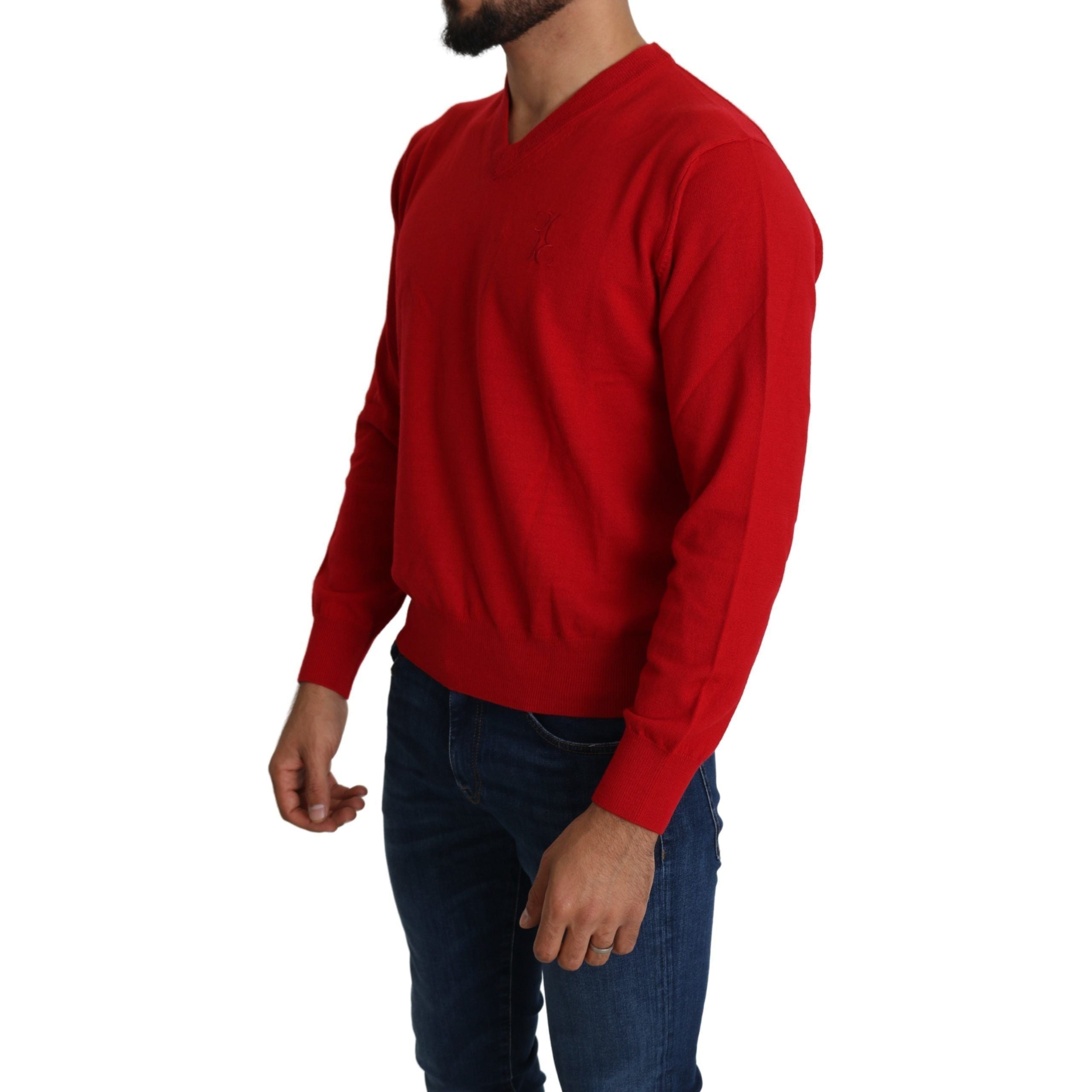 Billionaire Red Wool Iconic Embroidered Sweater