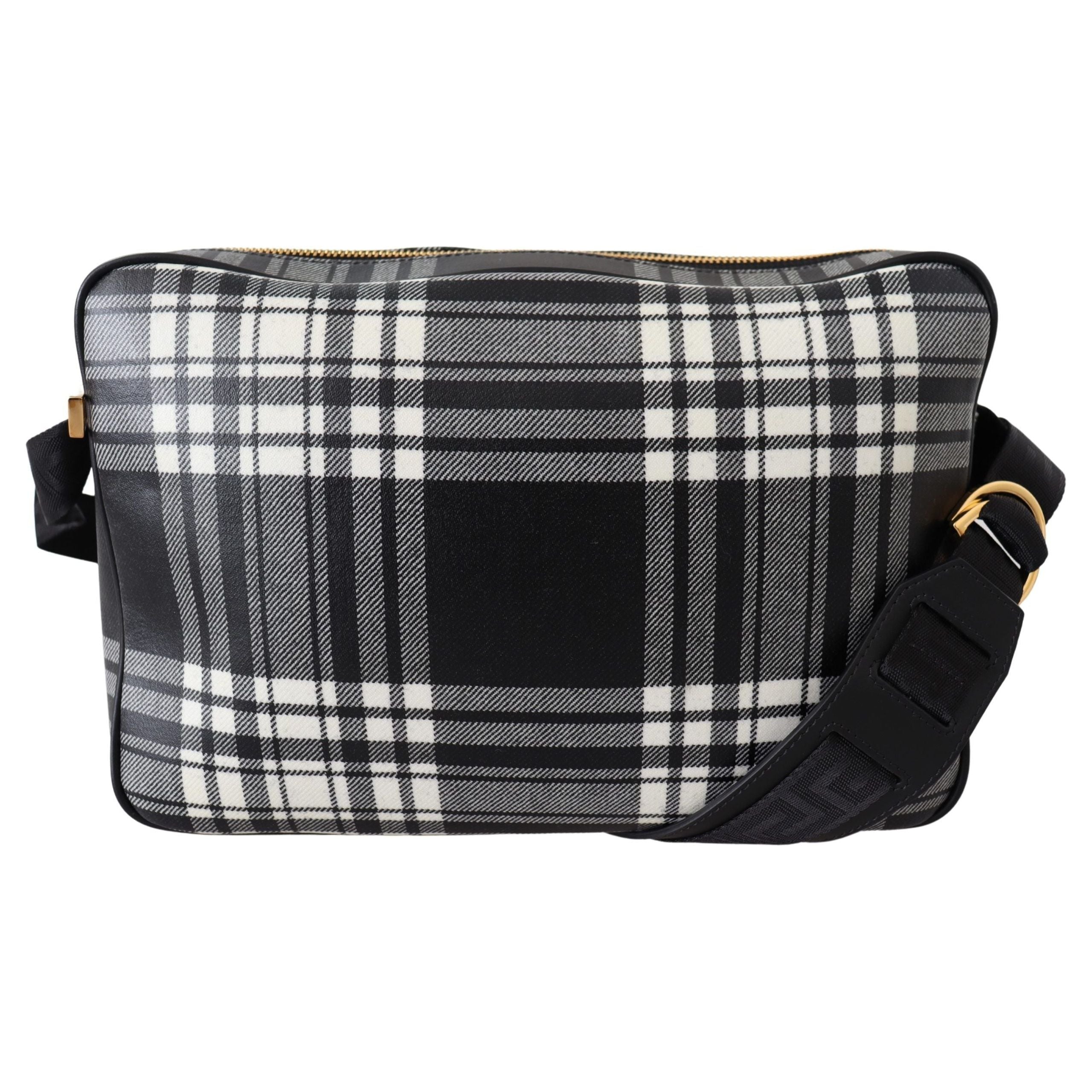 Versace Grey Calf Leather Crossbody Bag for Refined Style